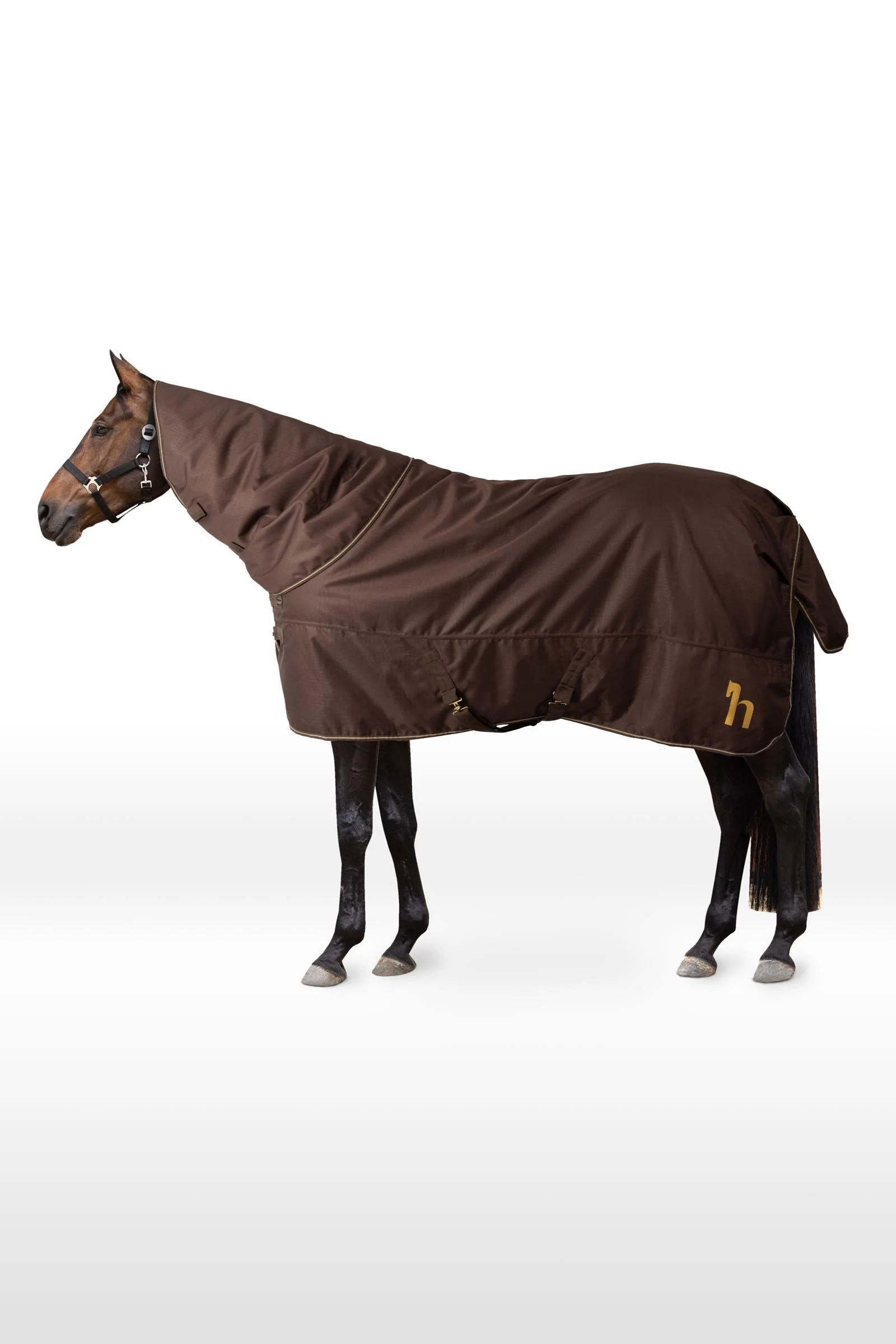 1200D Turnout Rug With Detachable Neck, 200 g Dark Brown 125