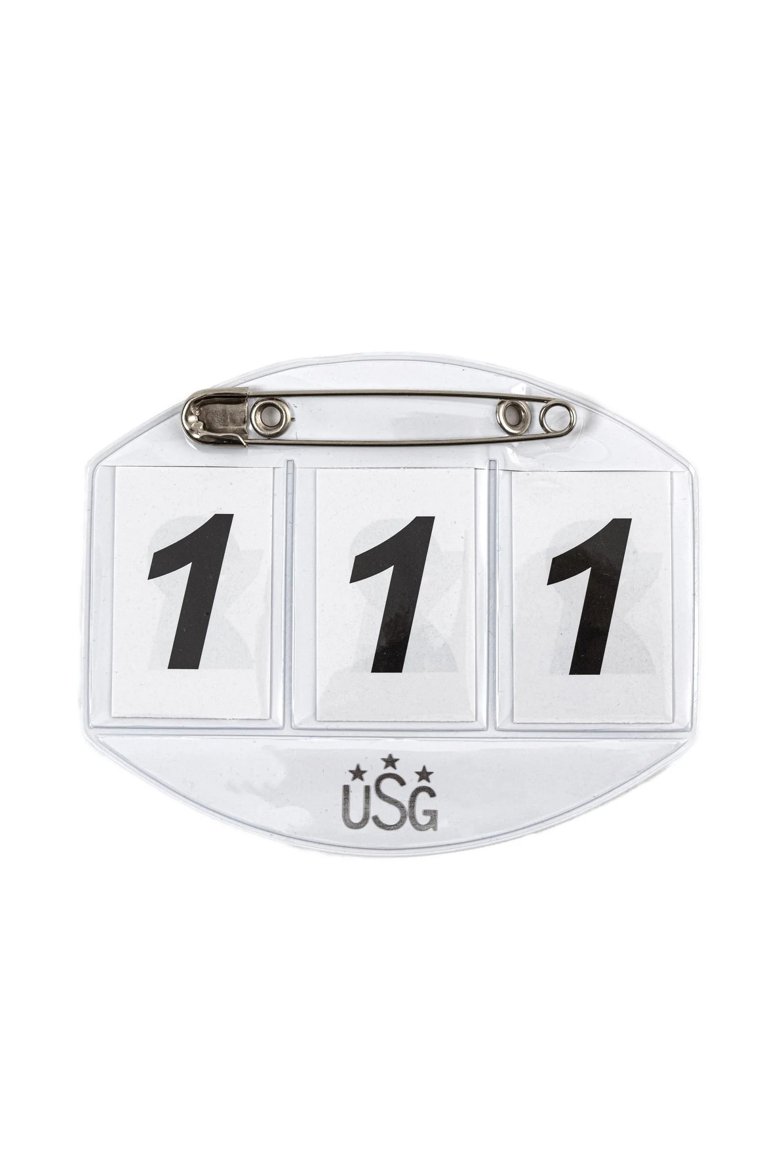 3-Digit Horse Starting Number With Safety pin White One Size