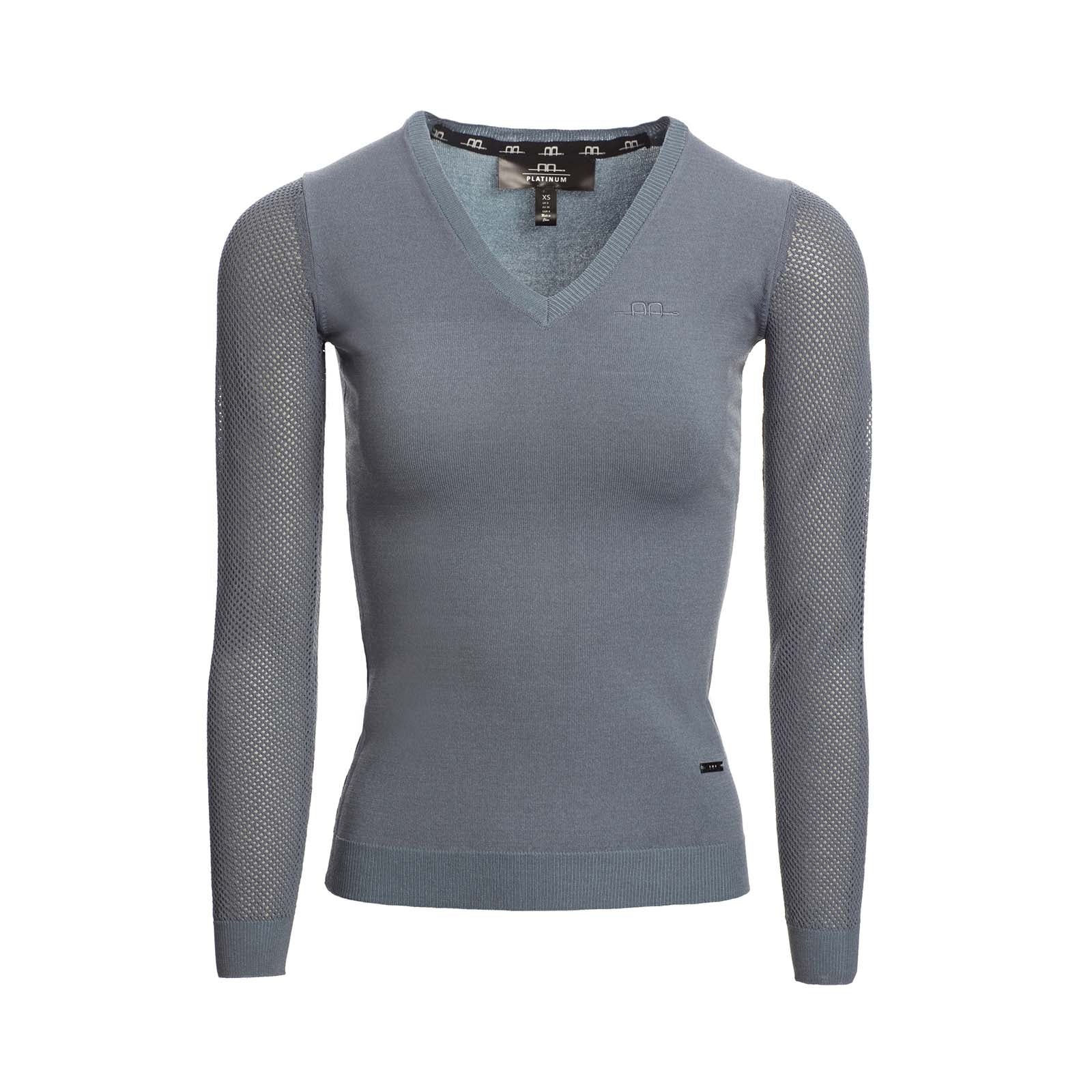 AA Ladies' Sweater with Perforated Sleeves Light Blue S
