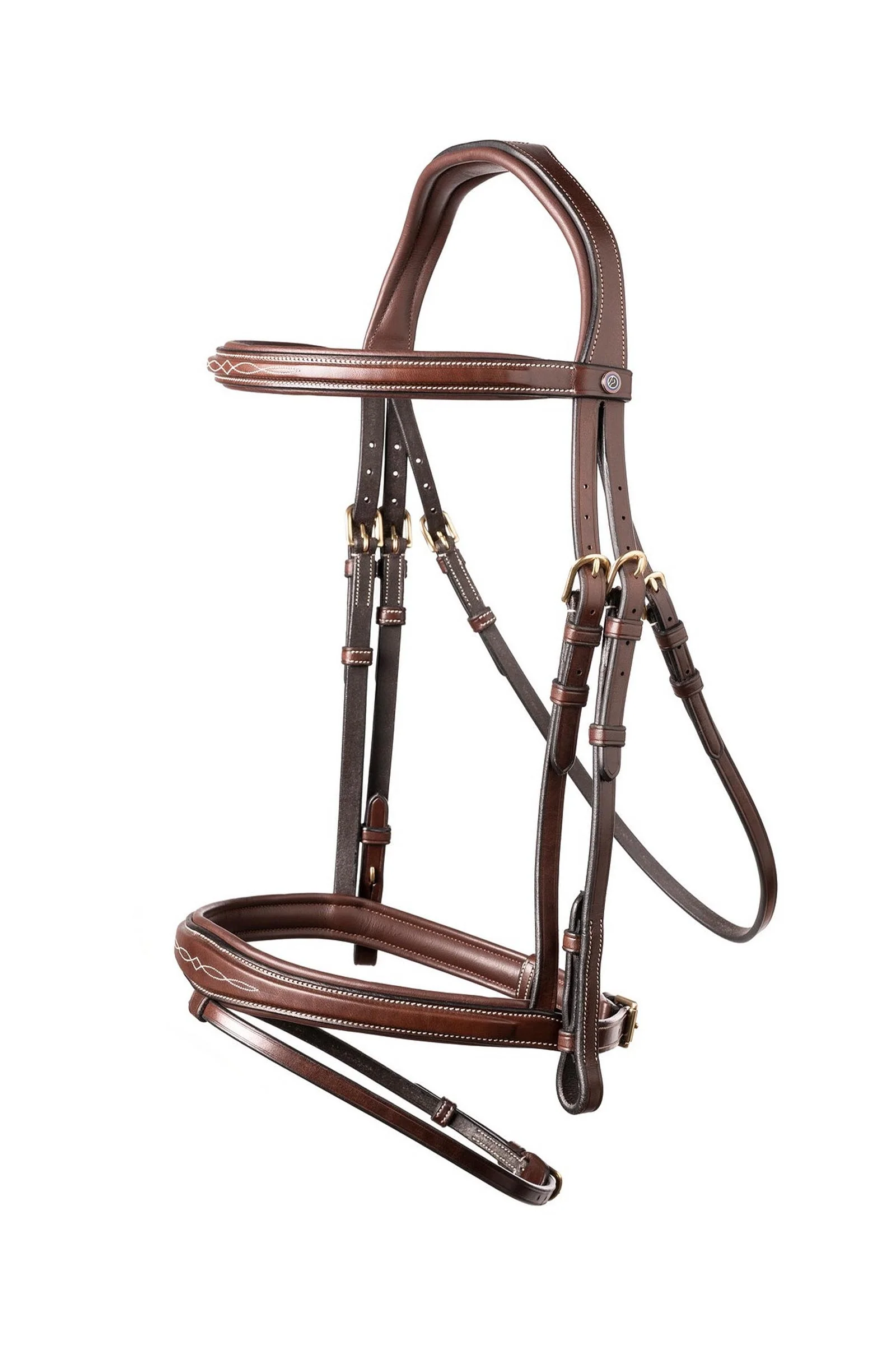 Amsterdam Combined Noseband Anatomic Bridle Brown/Gold F