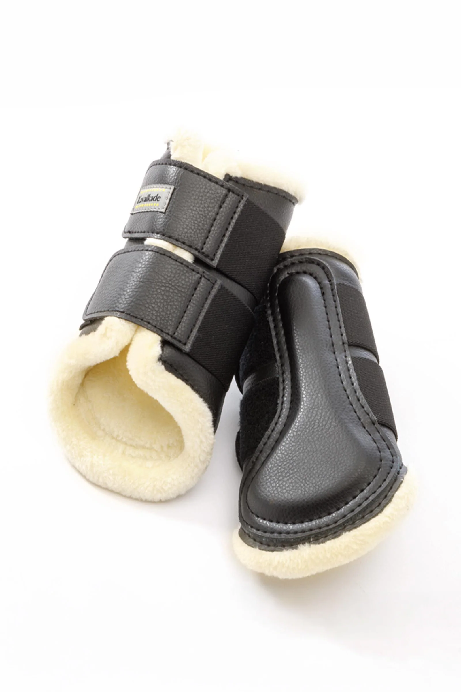 Anatomic Synthetic Leather Boots With Faux Fur Black/Beige S