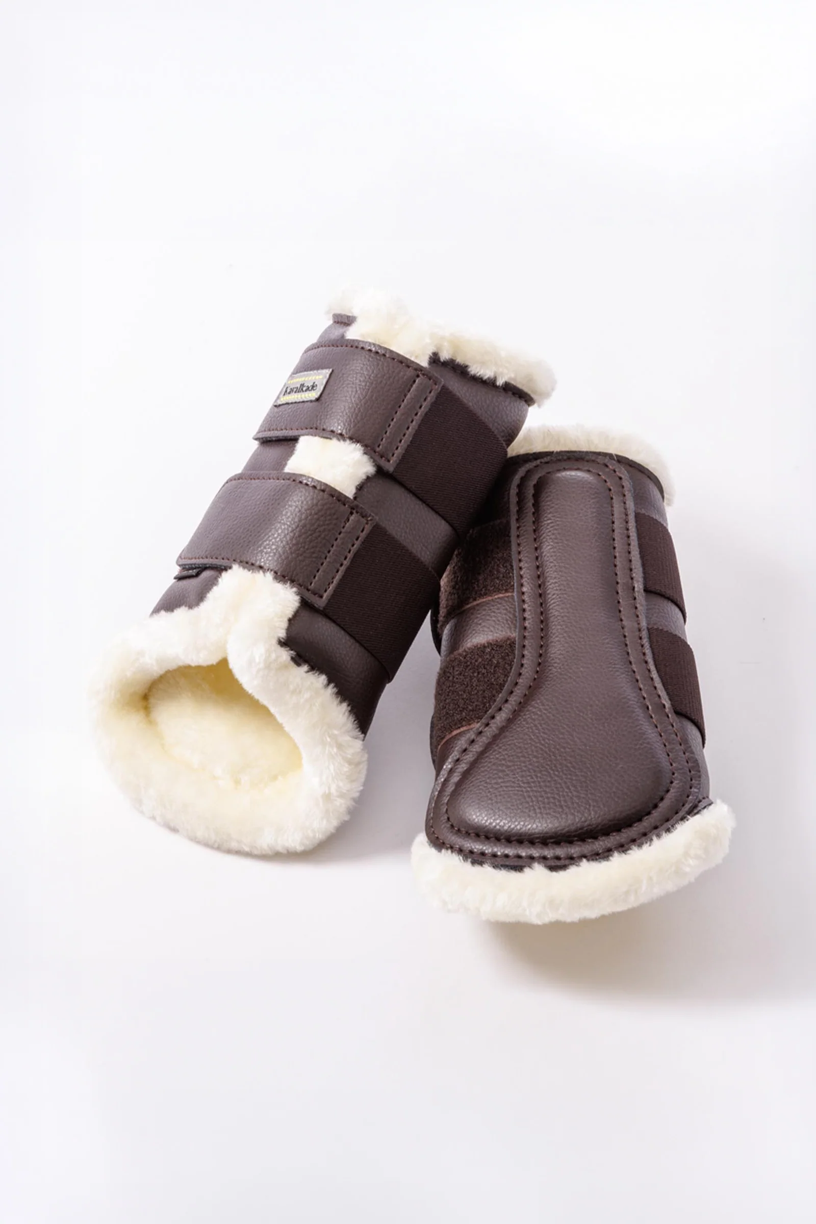 Anatomic Synthetic Leather Boots With Faux Fur Brown/Beige M