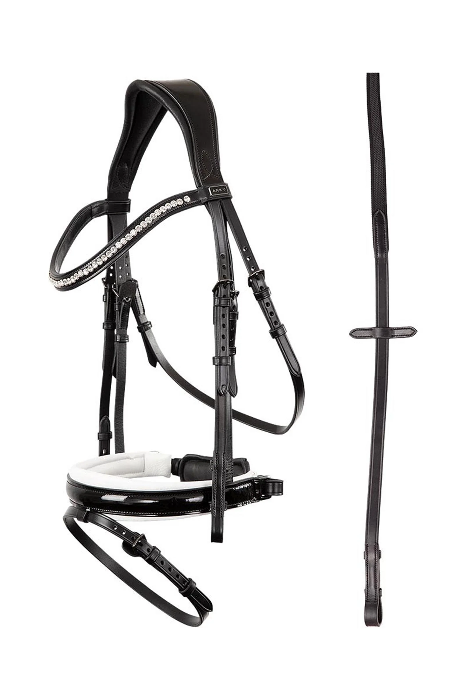 ANKY Anatomic Bridle Patent Leather With Soft Padding Black/White F