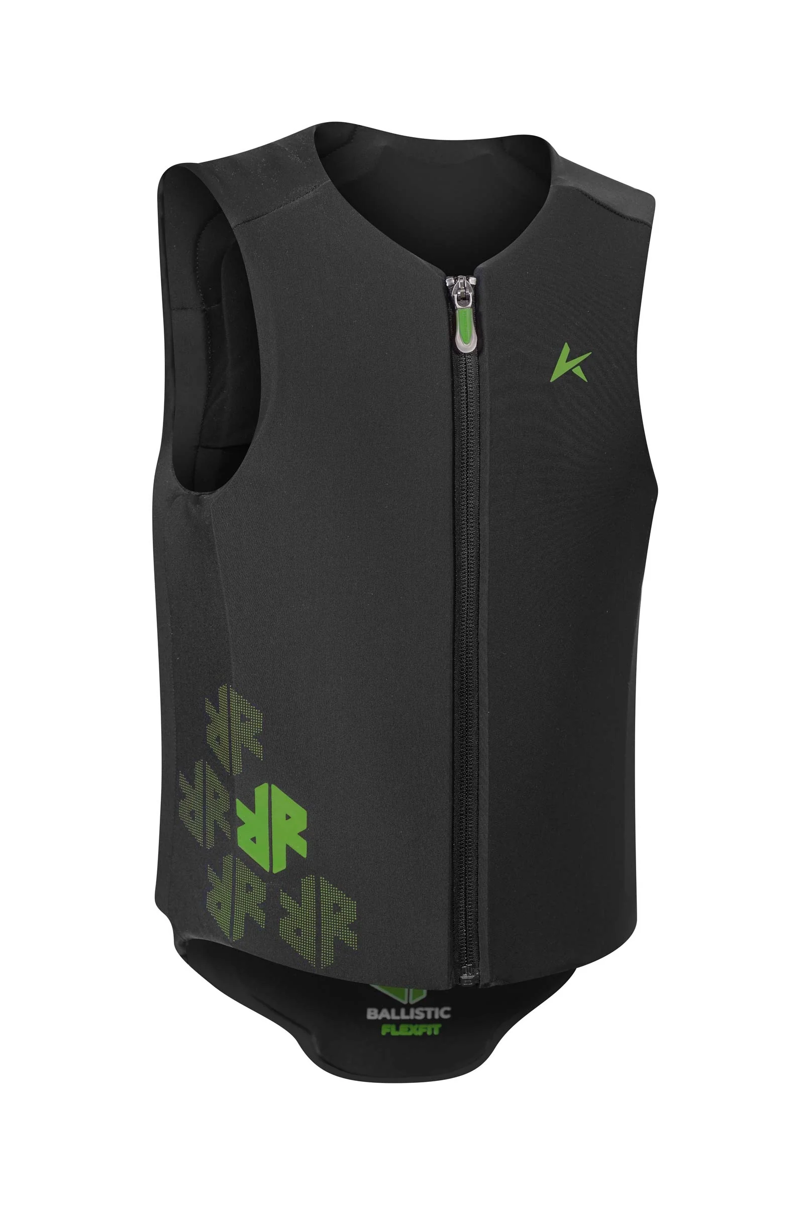 Ballistic Flex Fit Pro Junior Ballistic Vest With Back Protector Black/Green 140