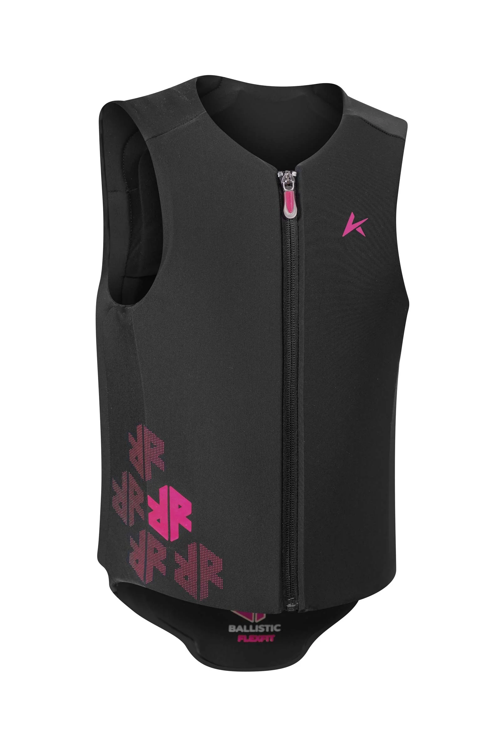 Ballistic Flex Fit Pro Junior Ballistic Vest With Back Protector Black/Pink 152