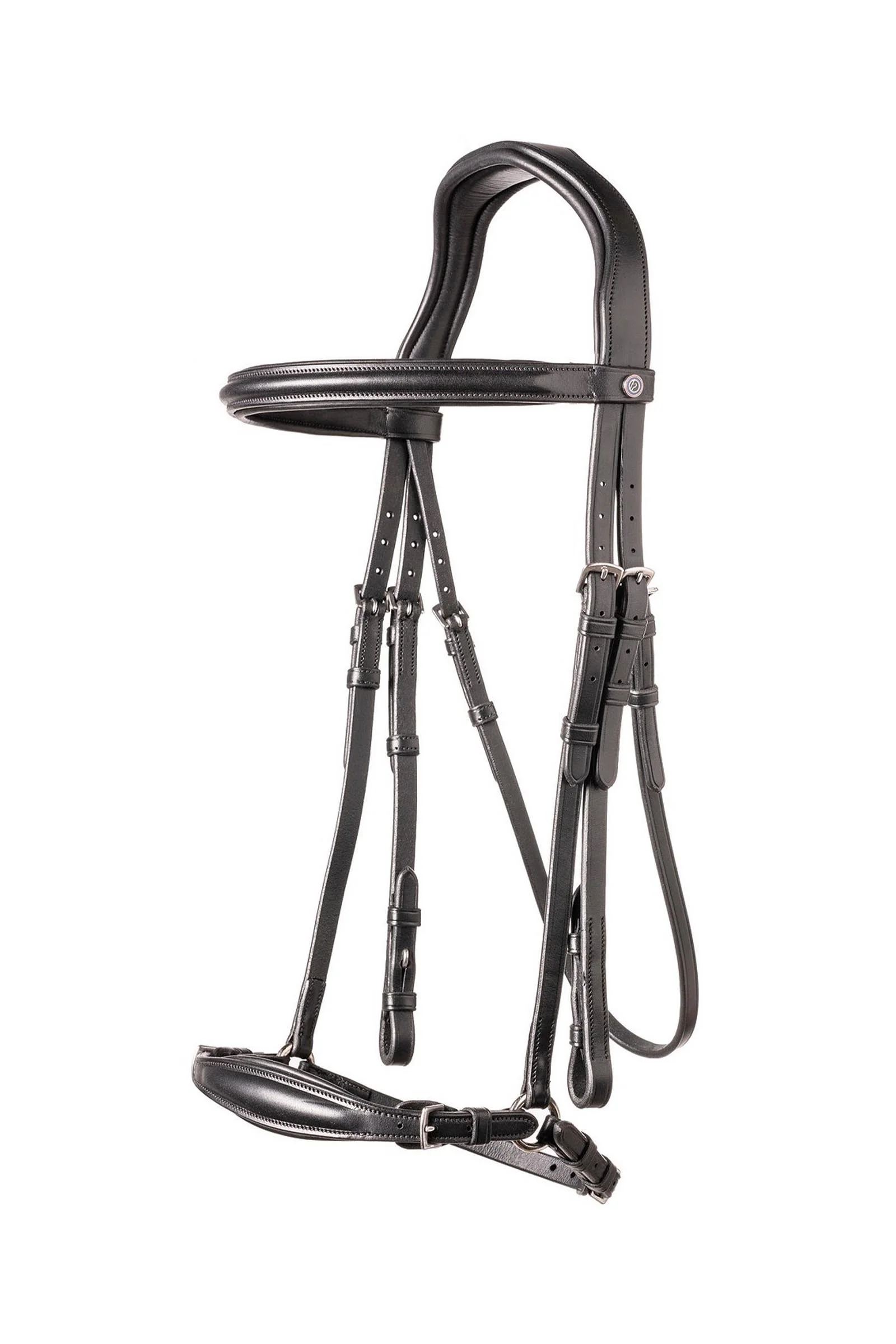 Barcelona Adjustable Drop Noseband Bridle Black/Silver C