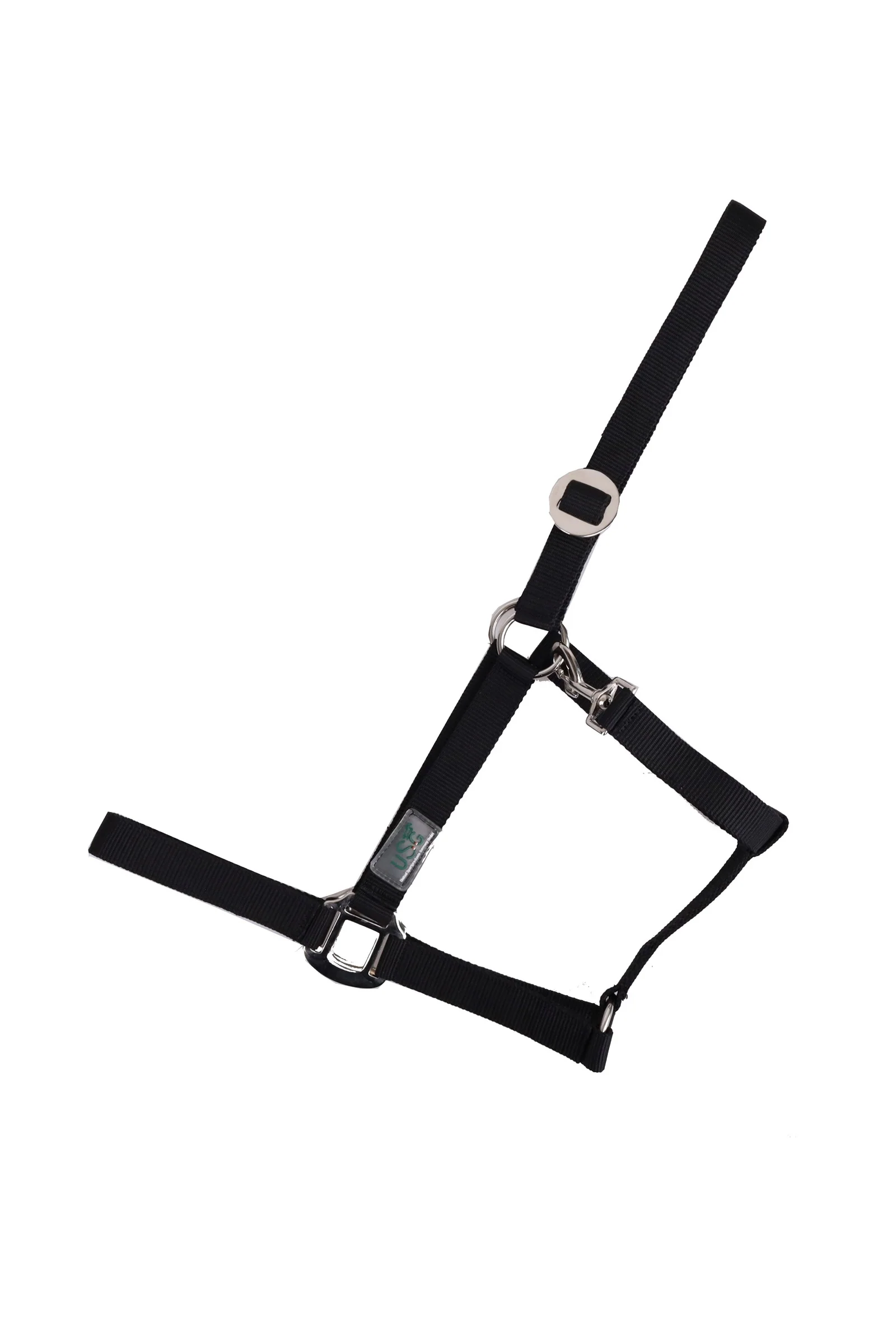 Basic Halter With Silver Fittings Black P
