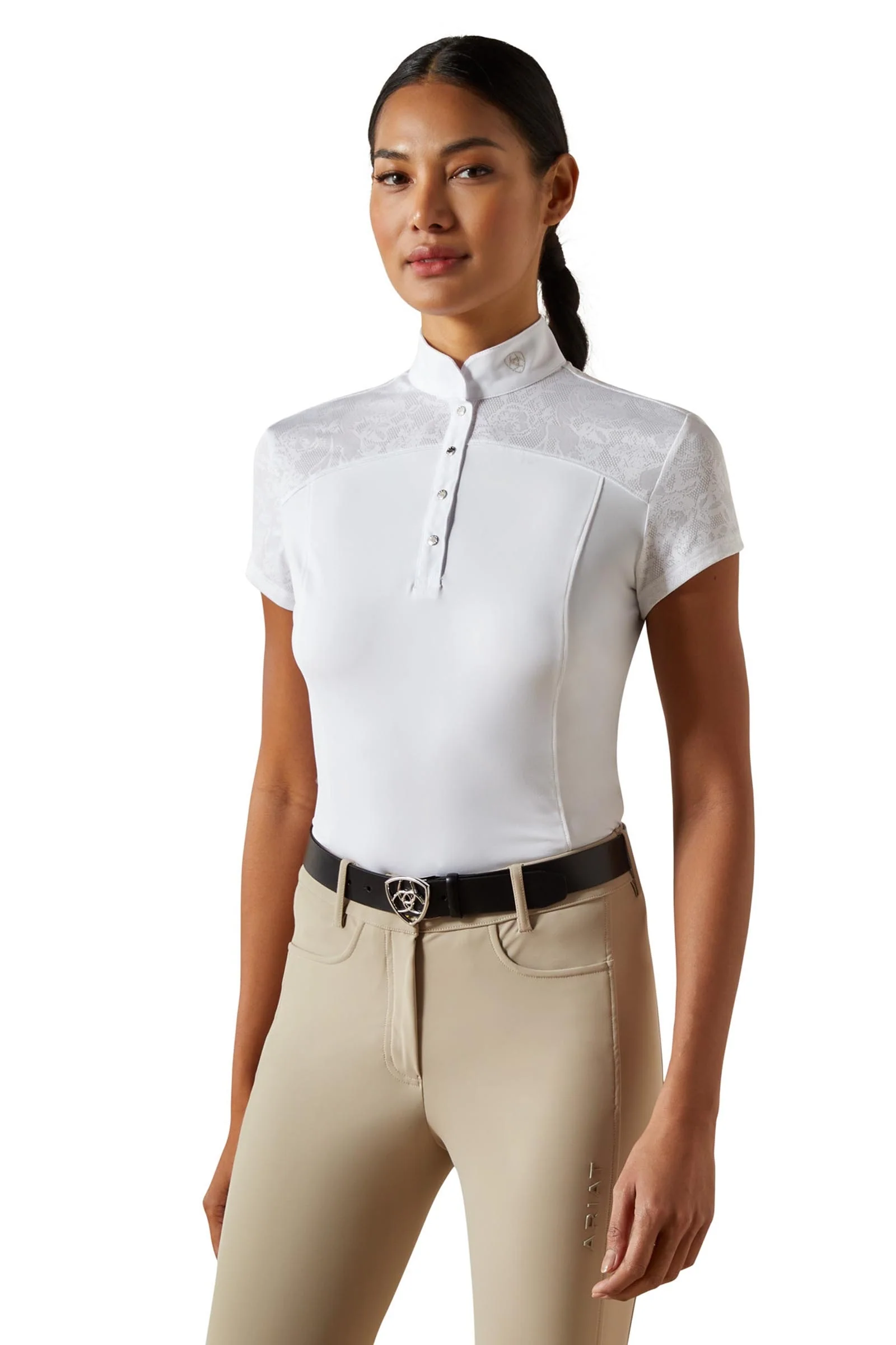 Bellatrix Women's Short Sleeve Show Shirt White XXS