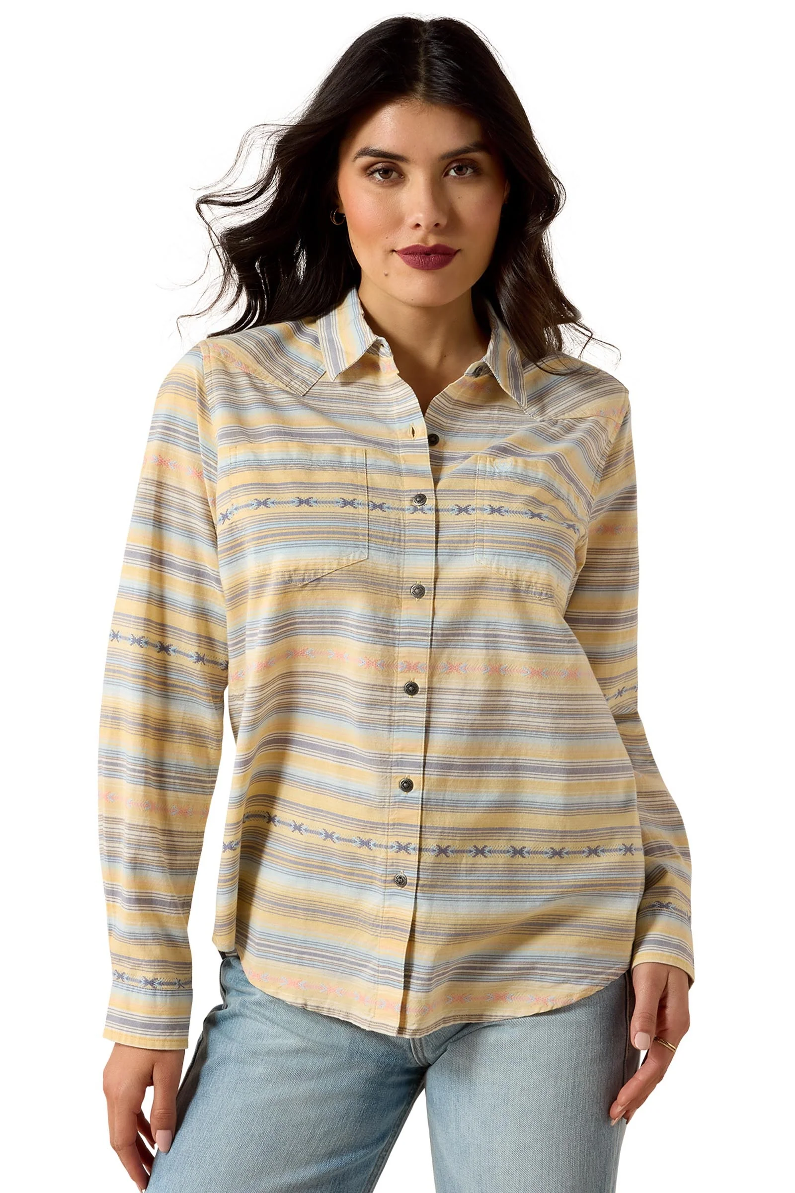 Billie Jean Women's Long Sleeve Shirt Sunrise Serape L