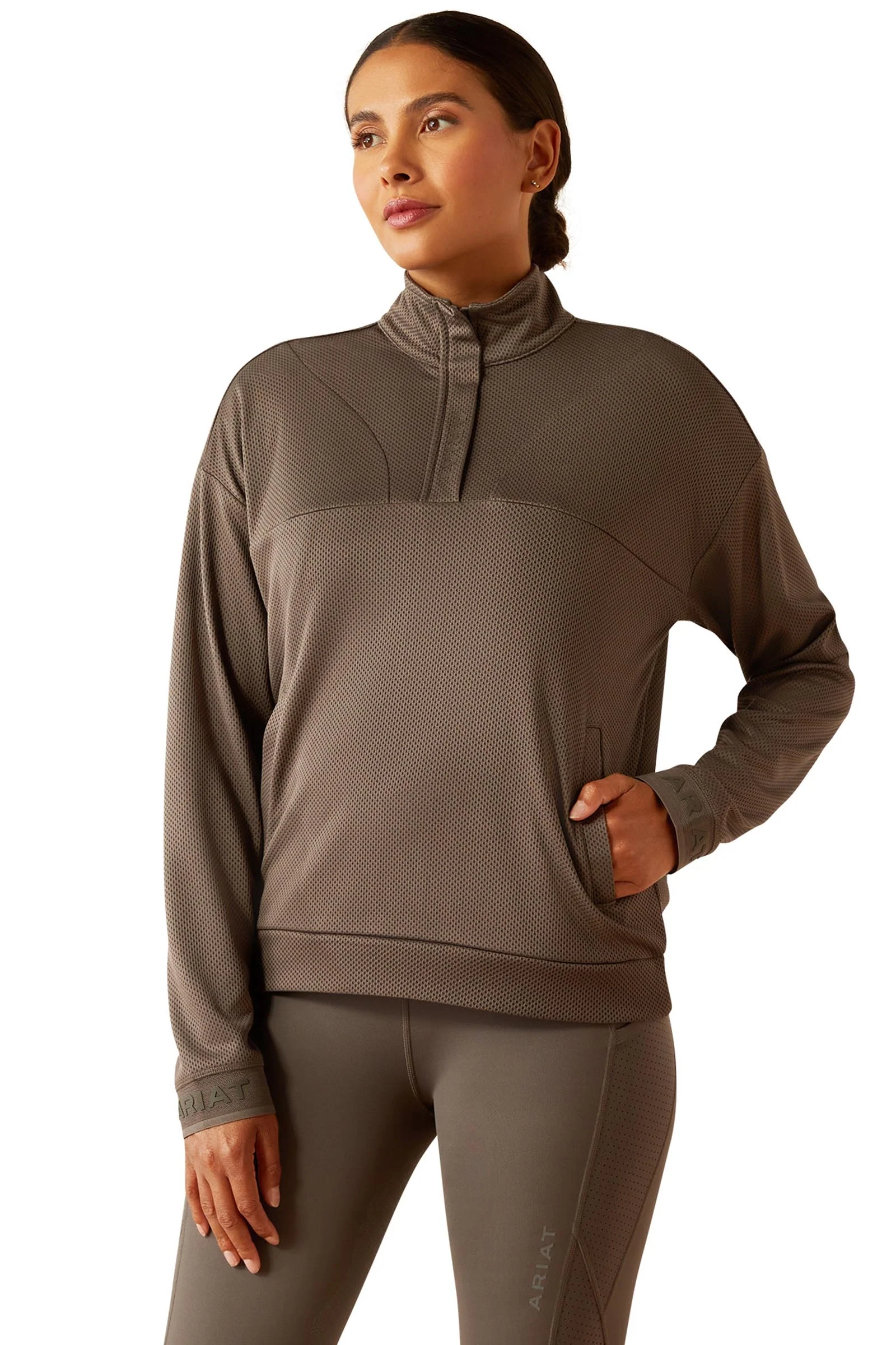 Breathe Women's 1/2 Zip Sweatshirt Plum Grey M