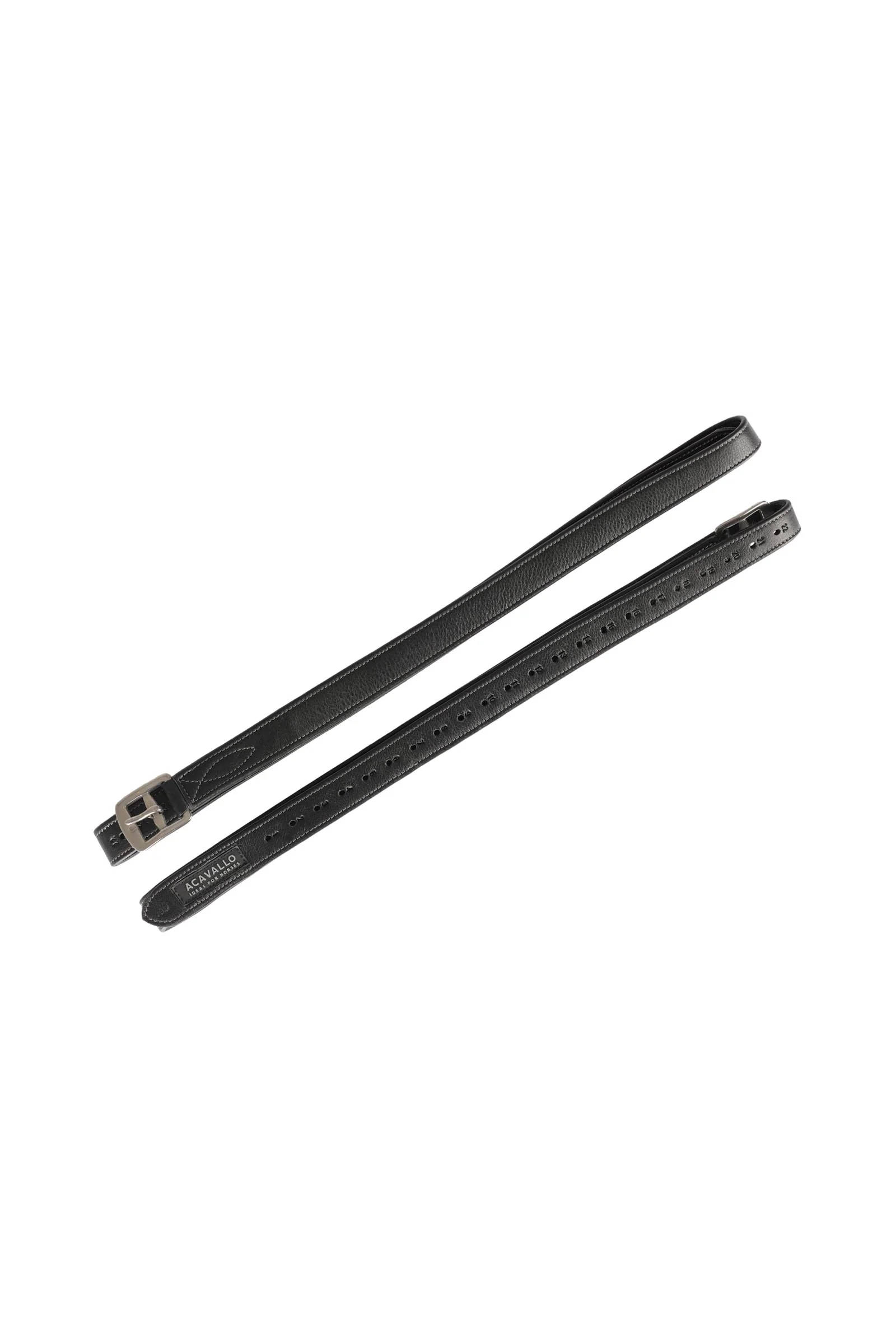 Calfskin Stirrup Leathers, Reinforced Black 53"