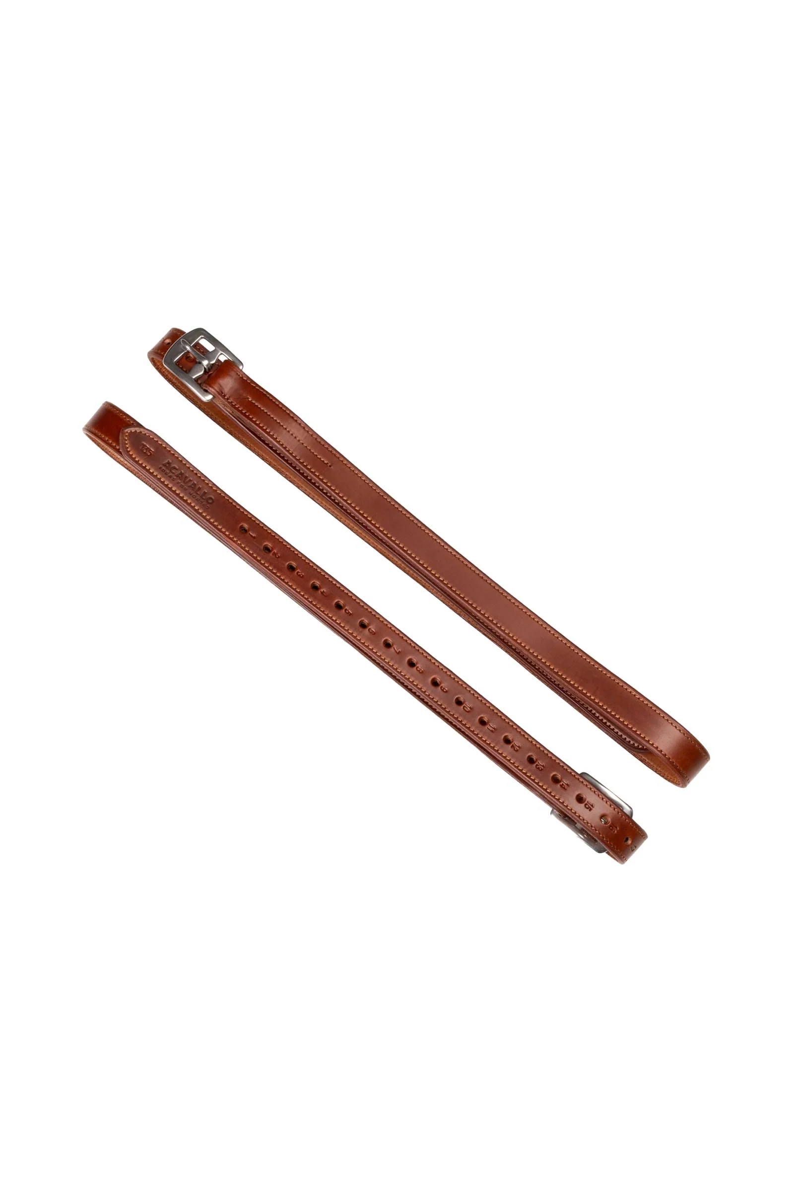 Calfskin Stirrup Leathers, Reinforced Cognac 53"