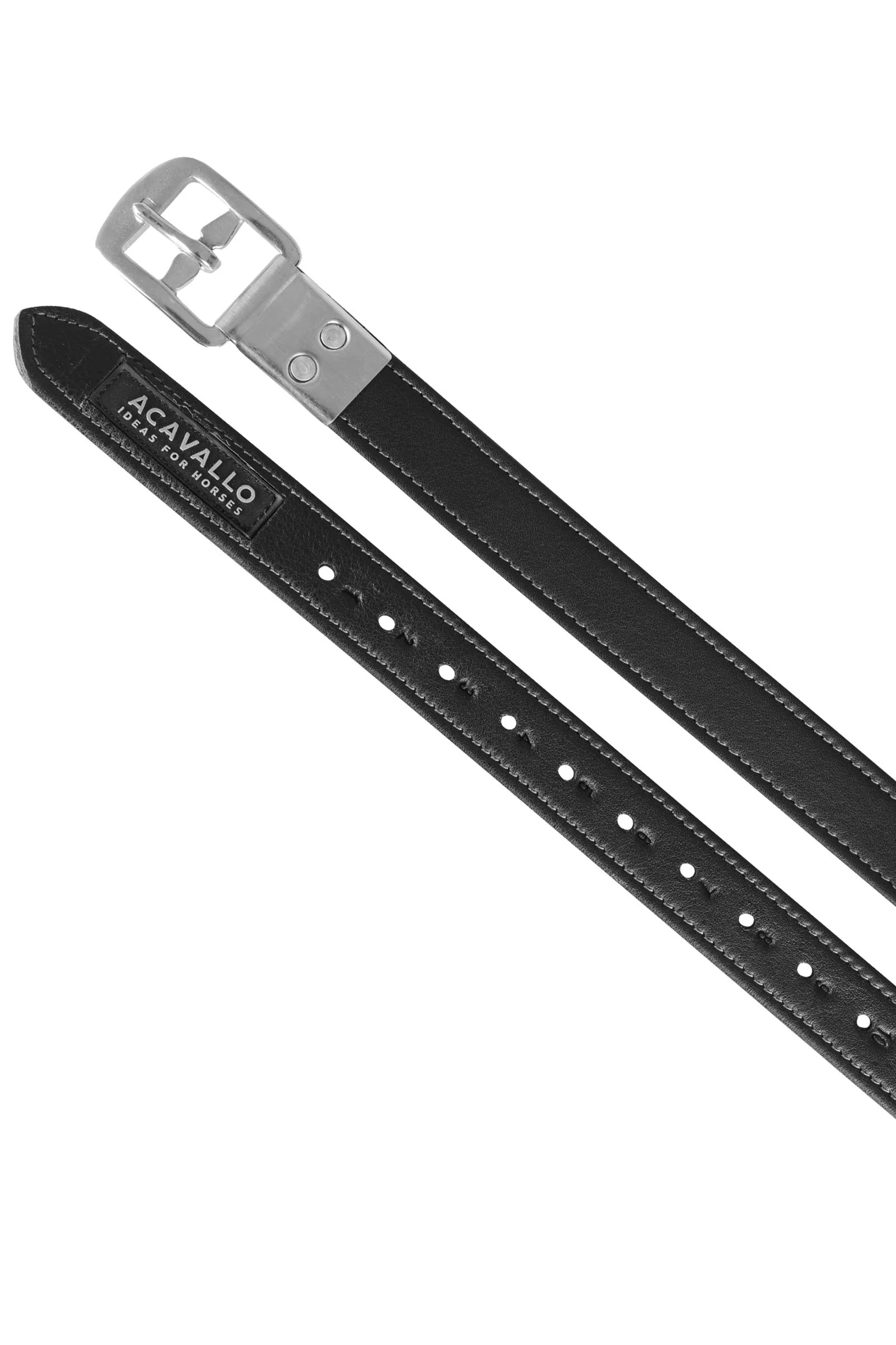 Calfskin Stirrup Leathers With Encased Buckle Black 53"