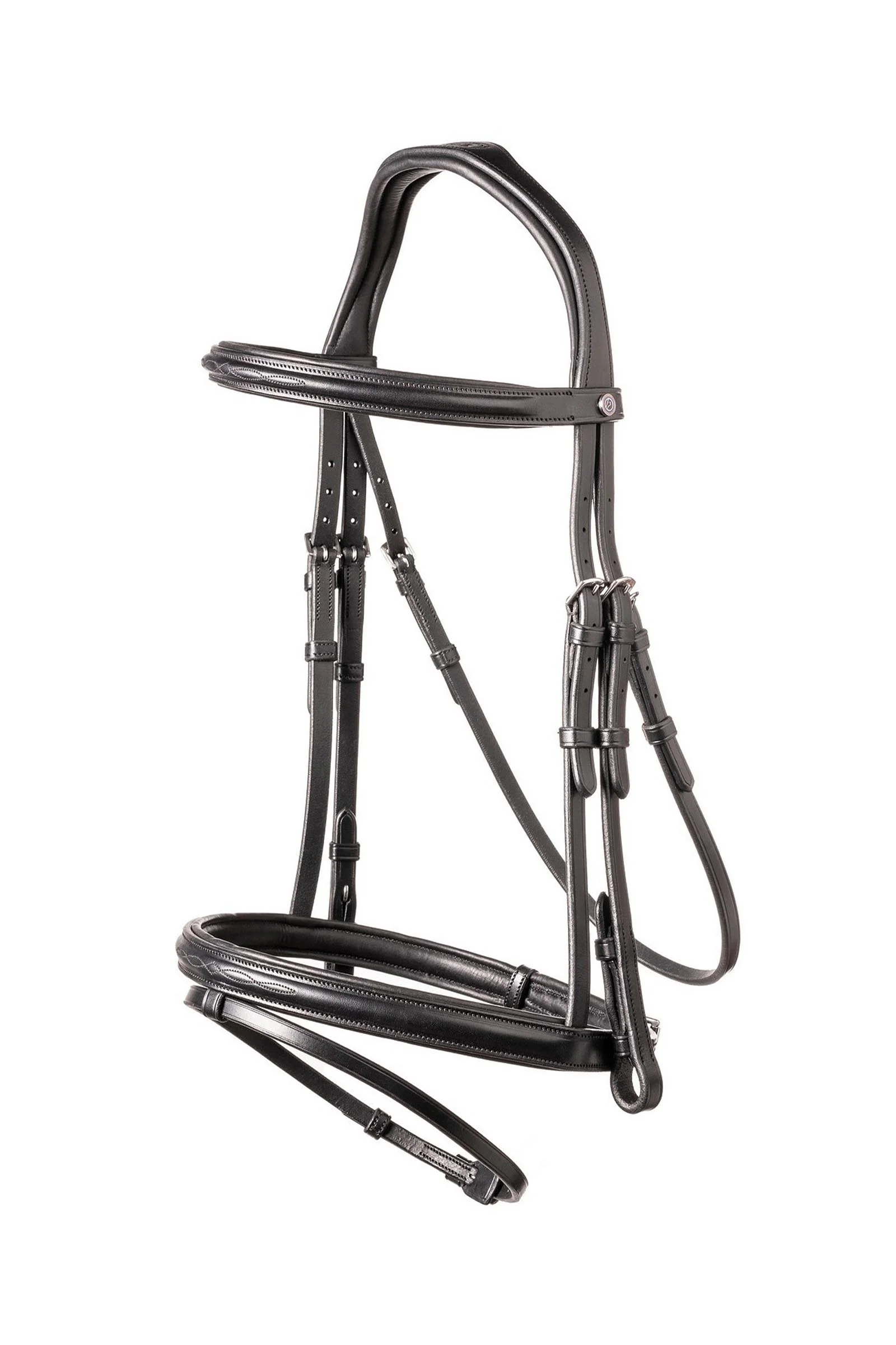 Calgary Combined Noseband Bridle Black/Silver F