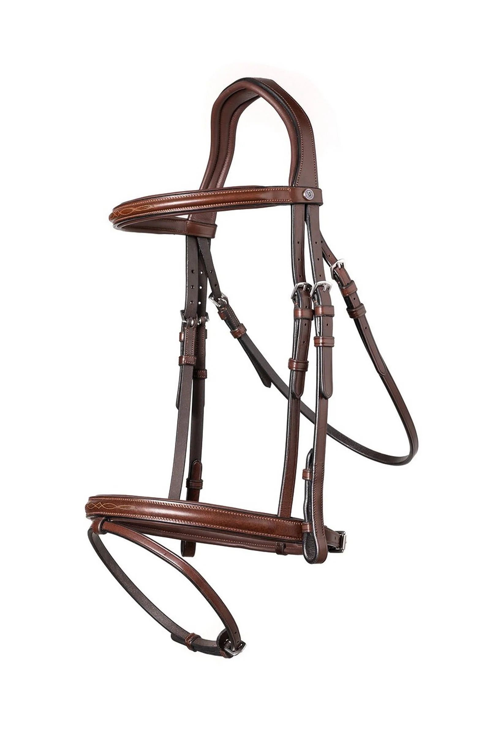 Calgary Combined Noseband Bridle Brown/Silver F