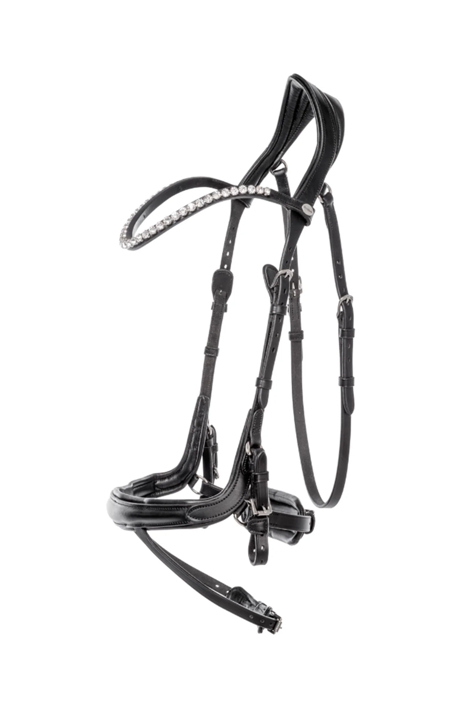 Calla English Combined Bridle With Rhinestone Browband Black/Black C