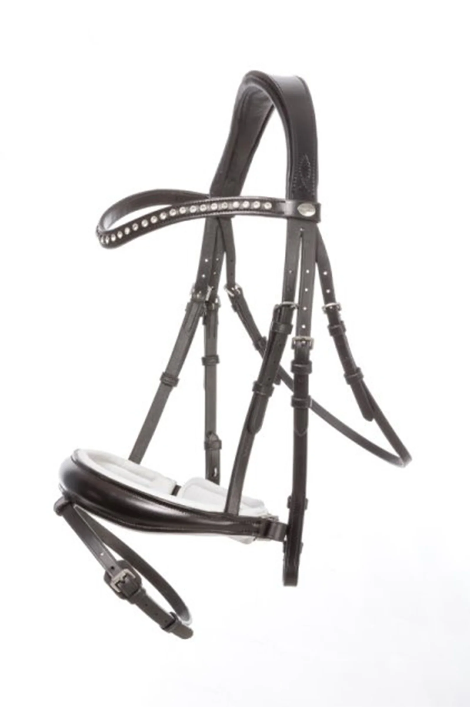 Charlotte Dressage Bridle Crank Noseband Black/White/Painted C