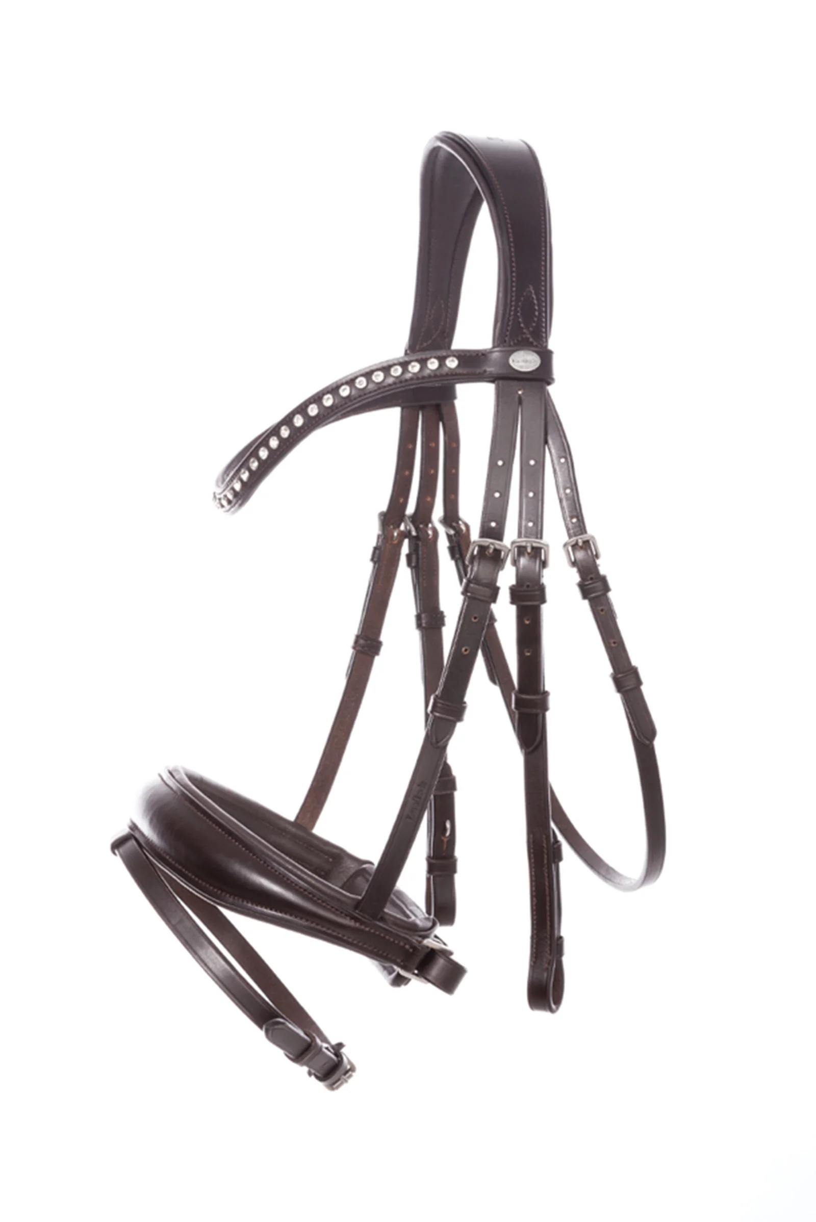 Charlotte Dressage Bridle Crank Noseband Brown/Brown P