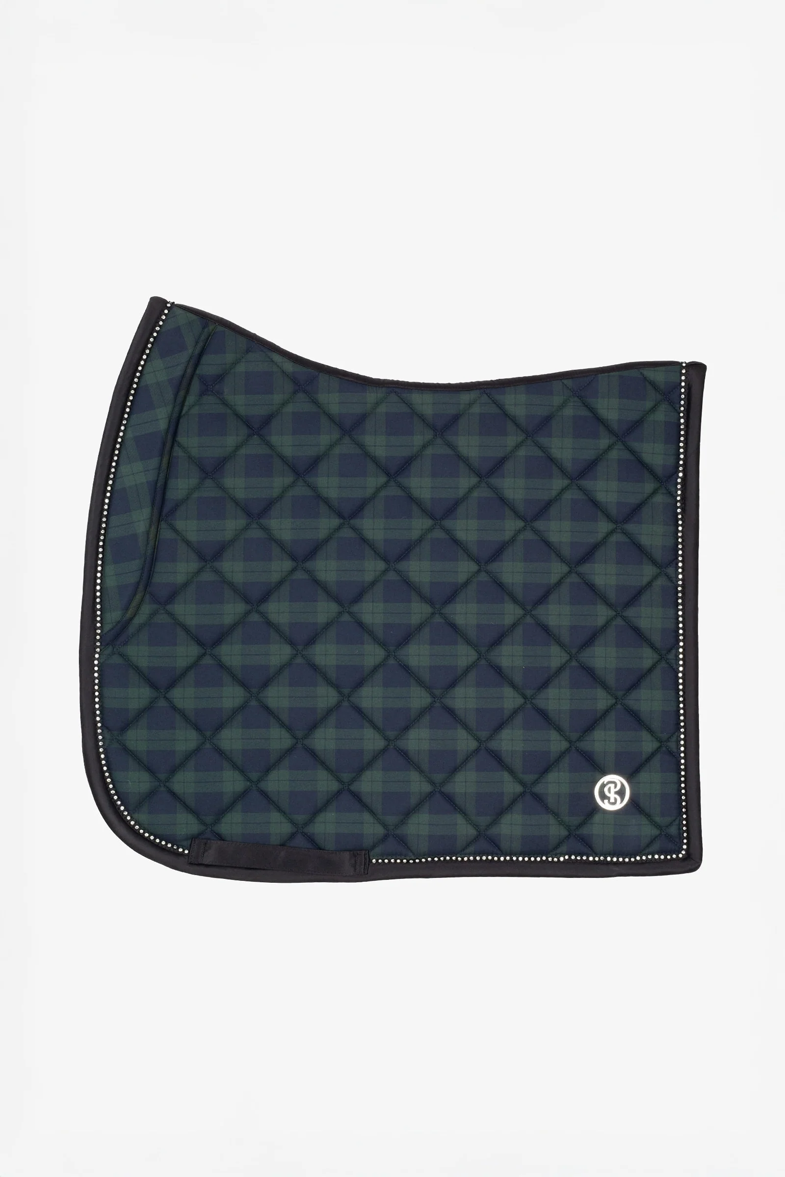 Checked Dressage Saddle Pad Midnight Green F