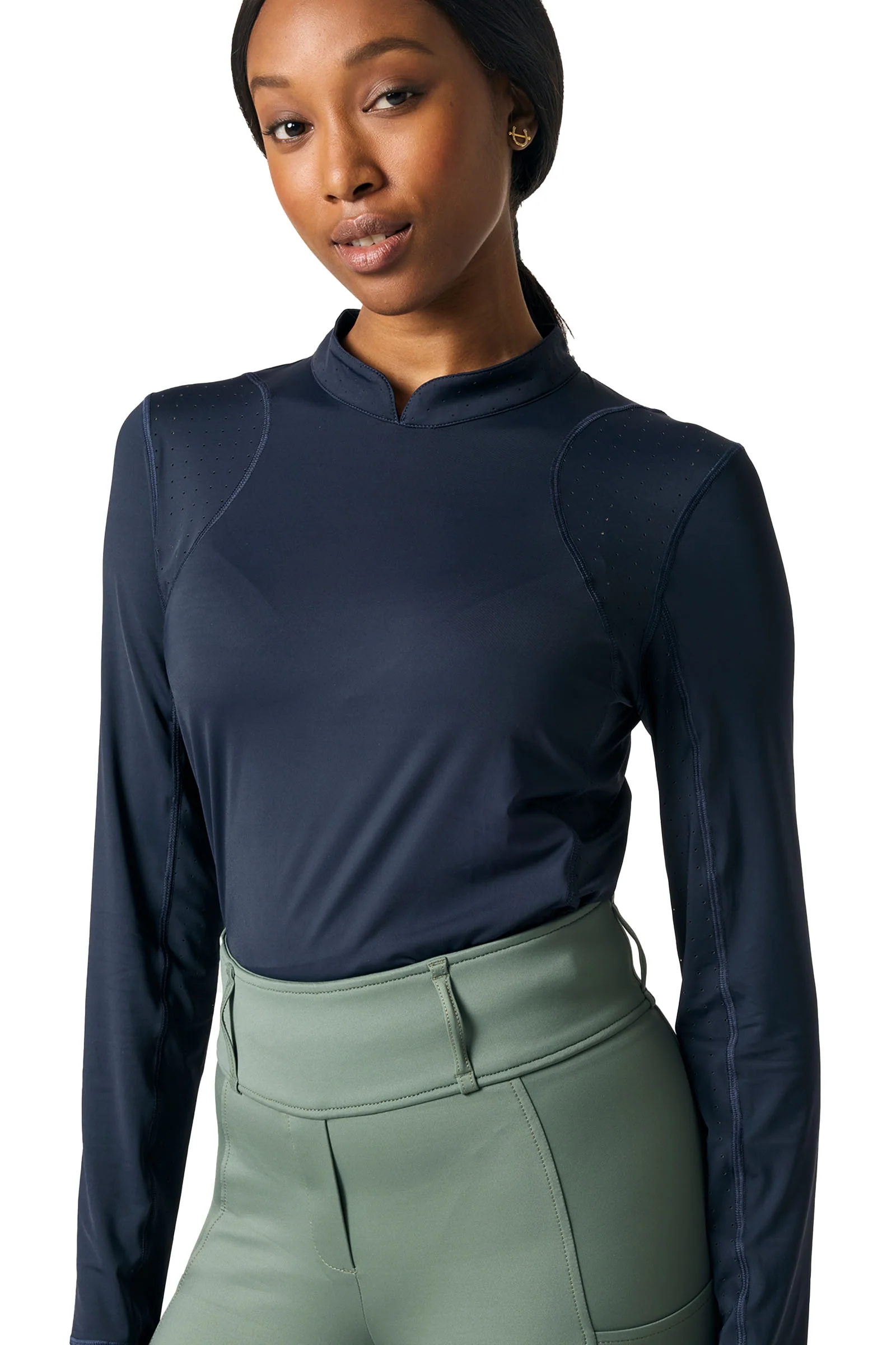 Claire LS Airflow Top Navy S