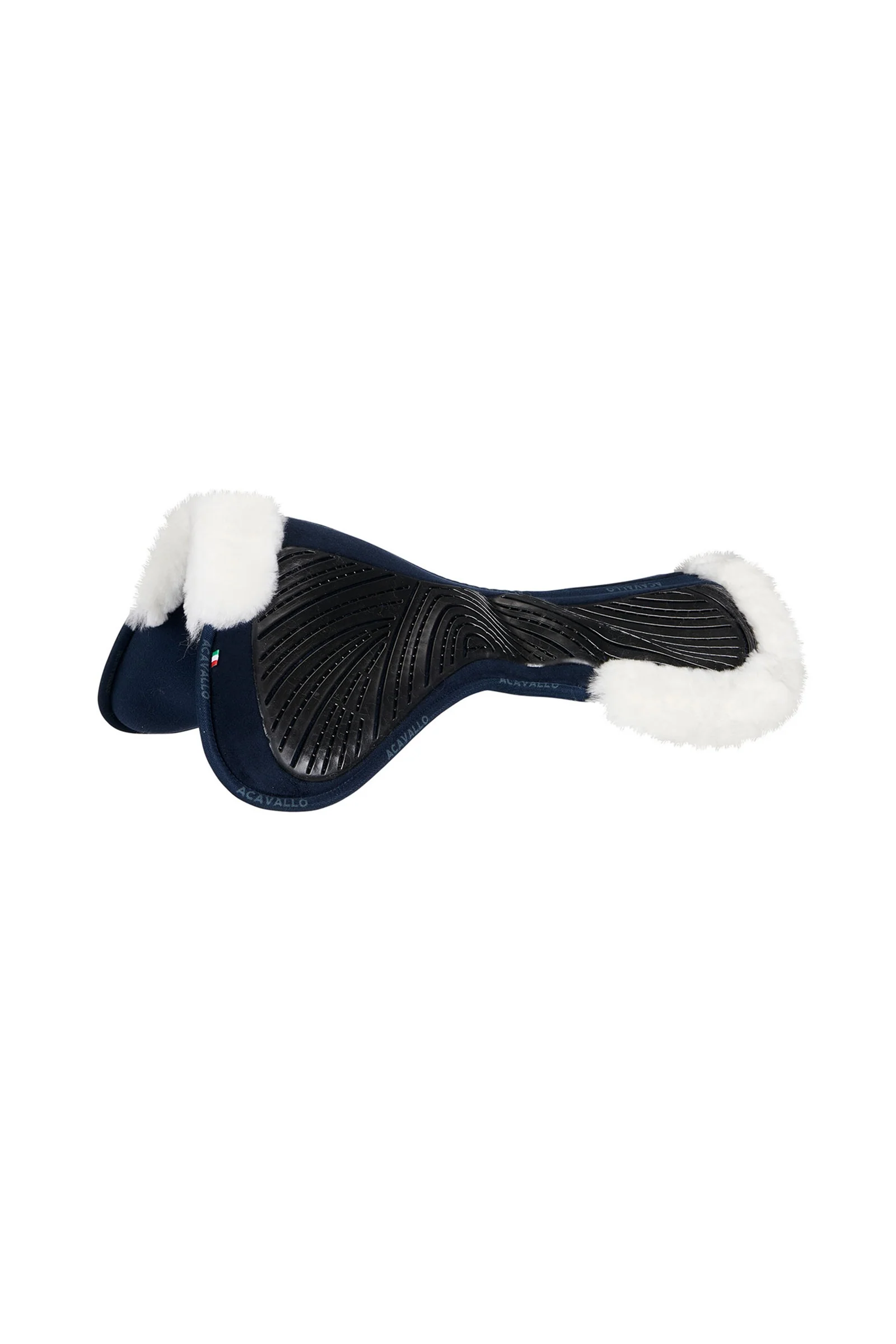 Close Contact Gel & Memory Foam Half Pad with Sheepskin Blue/White One Size