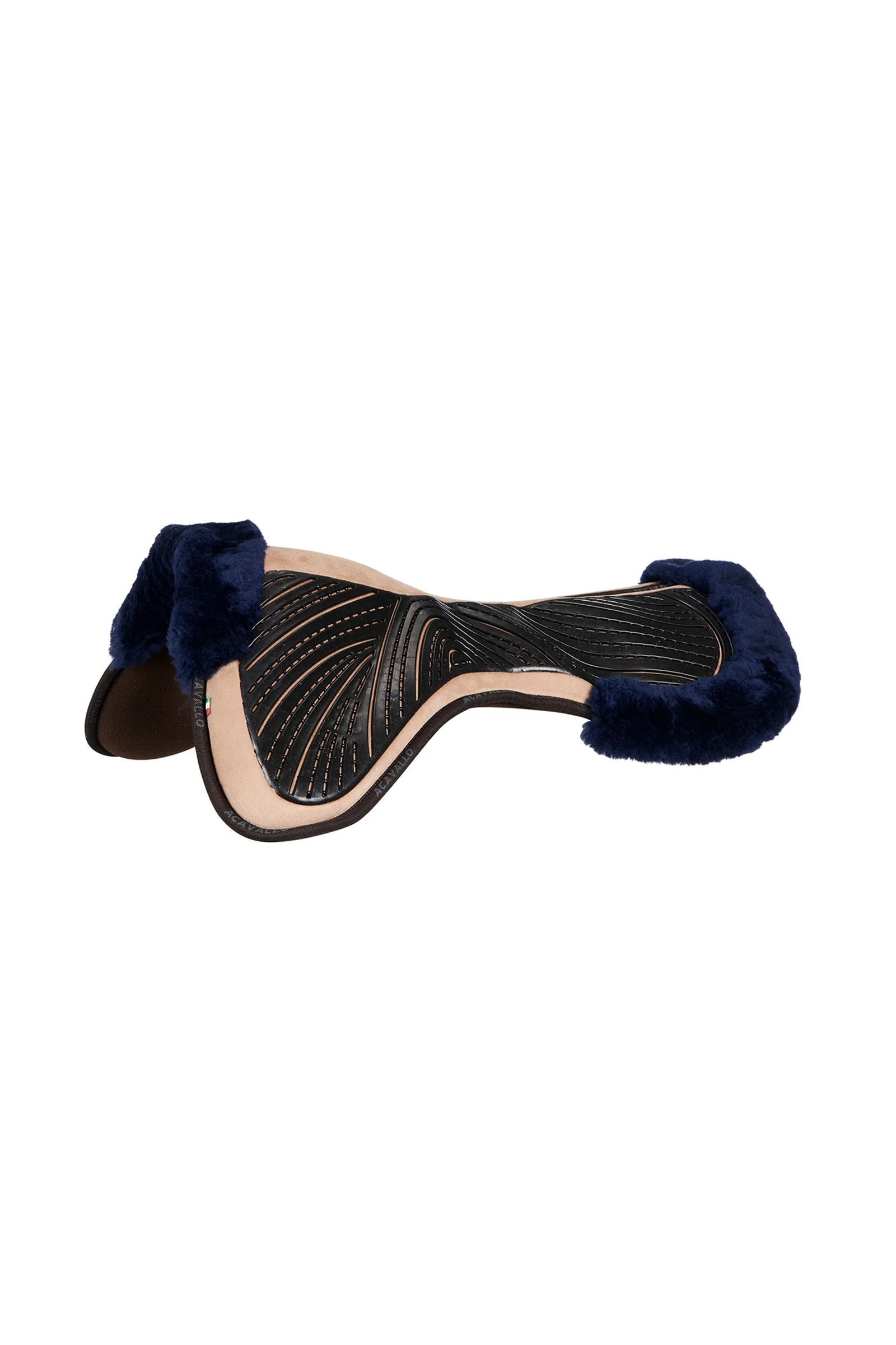 Close Contact Gel & Memory Foam Half Pad with Sheepskin Light Brown/Blue One Size