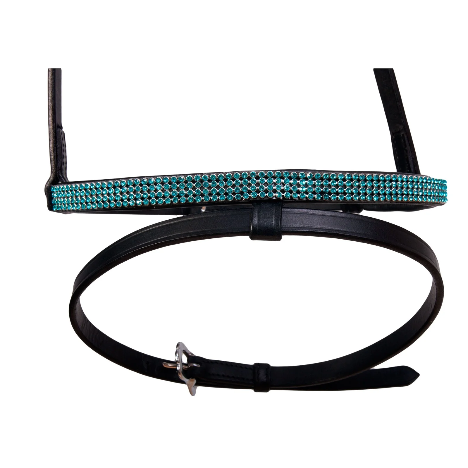 Combined noseband, 4 rows crystals AB Icelandic Horse