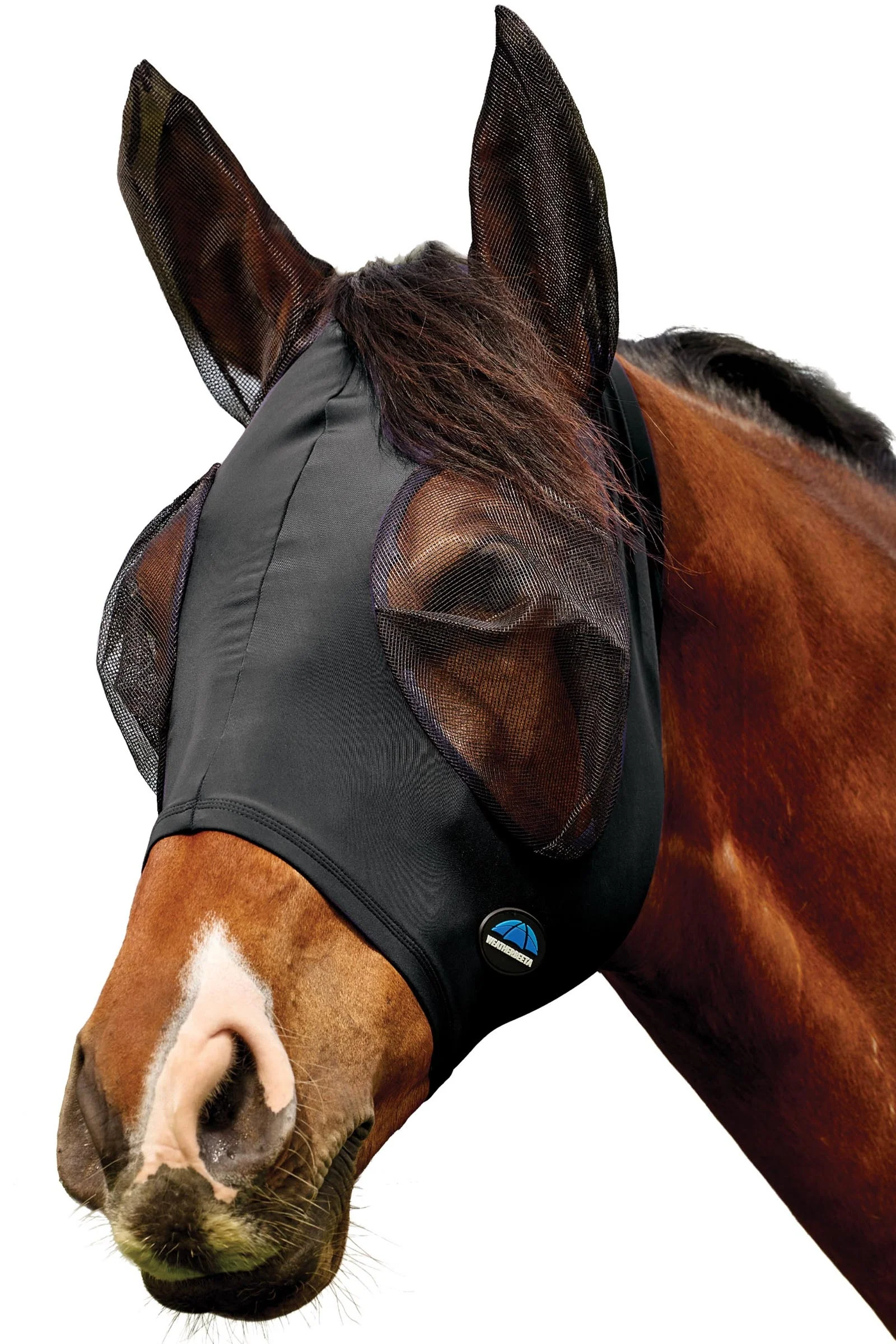 Comfitec Deluxe Stretch Fly Mask With Ears Black/Black XS