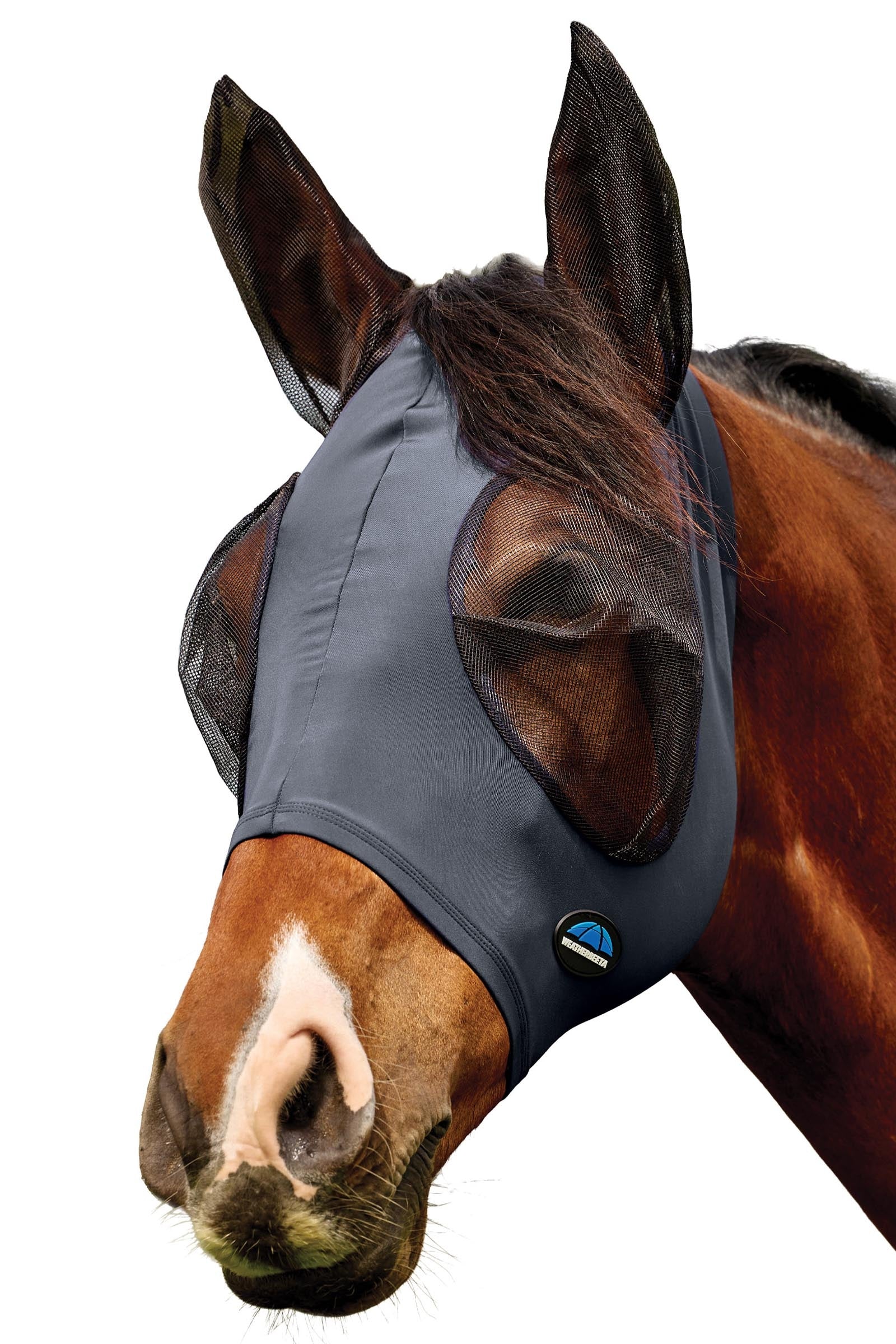 Comfitec Deluxe Stretch Fly Mask With Ears Charcoal/Black L