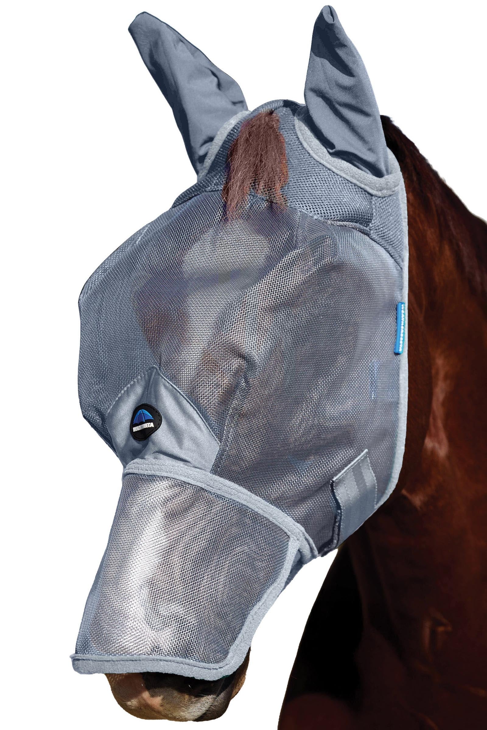 Comfitec Durable Mesh Fly Mask With Ears & Nose Grey XL