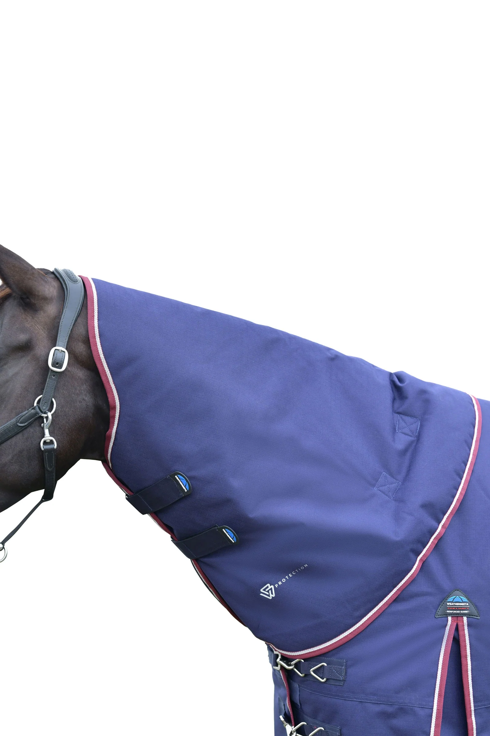 Comfitec Essential Turnout Neck Cover, 0 g Navy/Burgundy S
