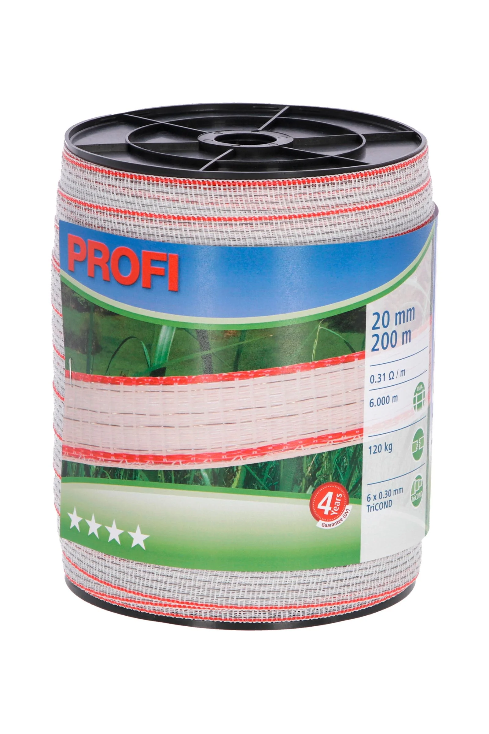 CORRAL Profi Electric Fence Tape, 200m, 20mm White/Red 200