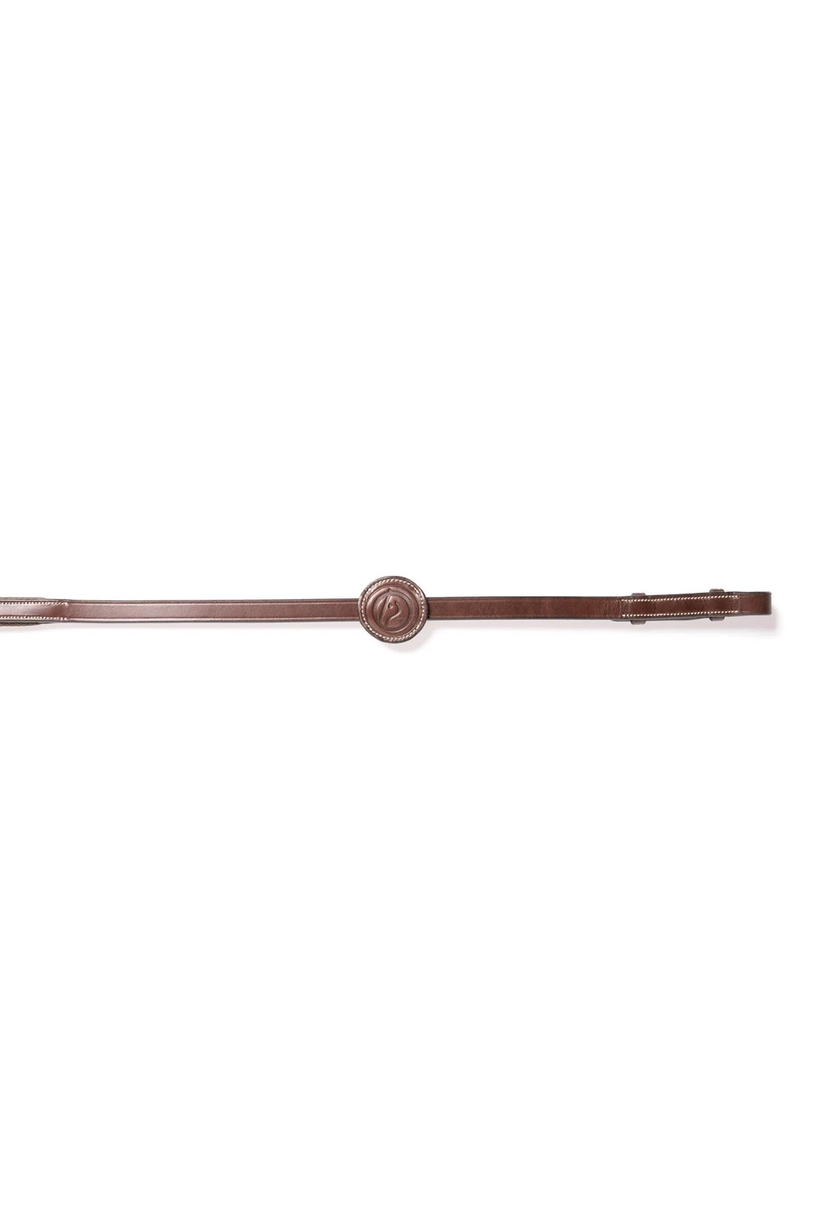 Deauville 5/8inch Web Reins With 9 Stops Brown/Gold F