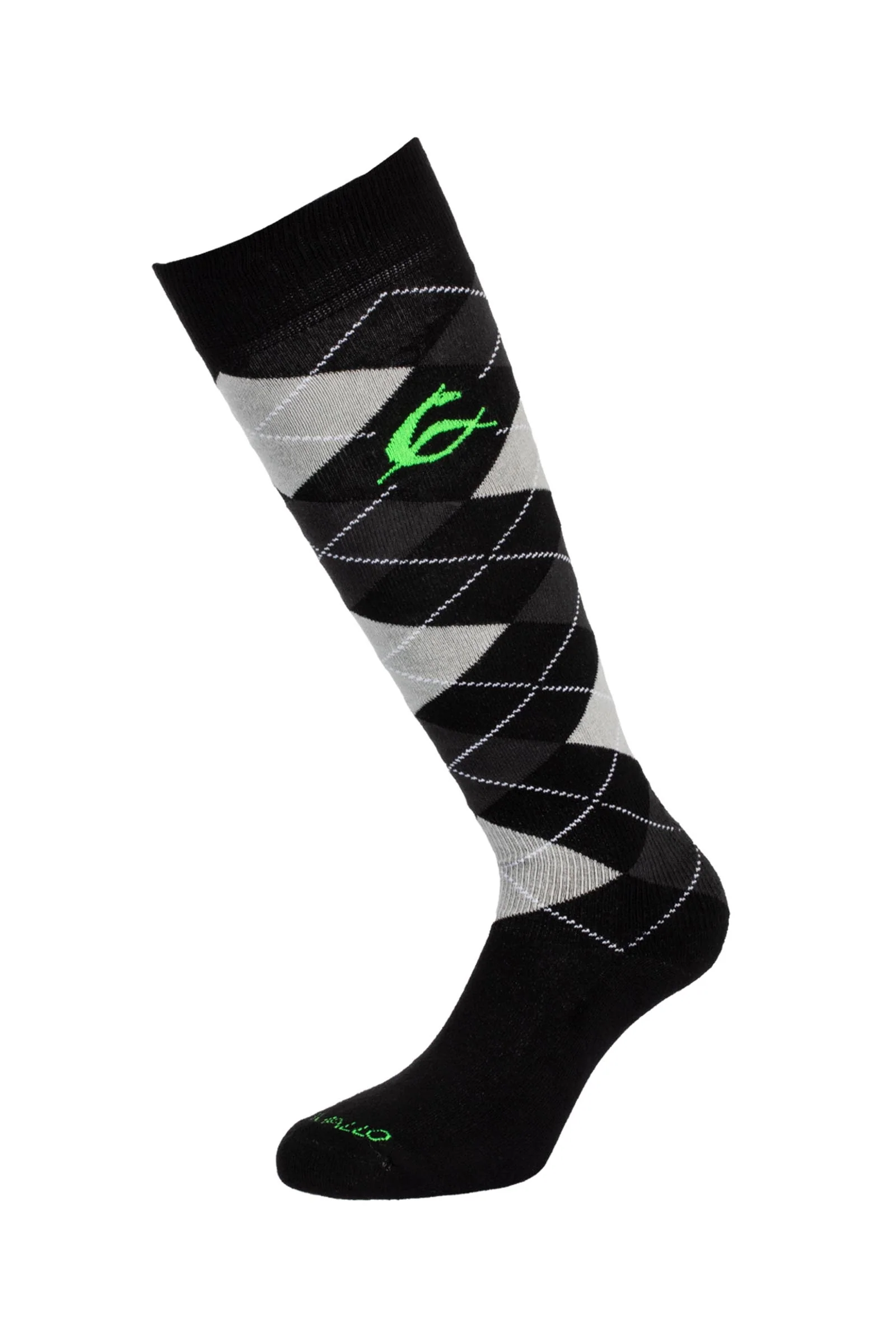 Diamond Pattern Cotton Socks Black W/Anthracite & Light Grey Diamond 9-12