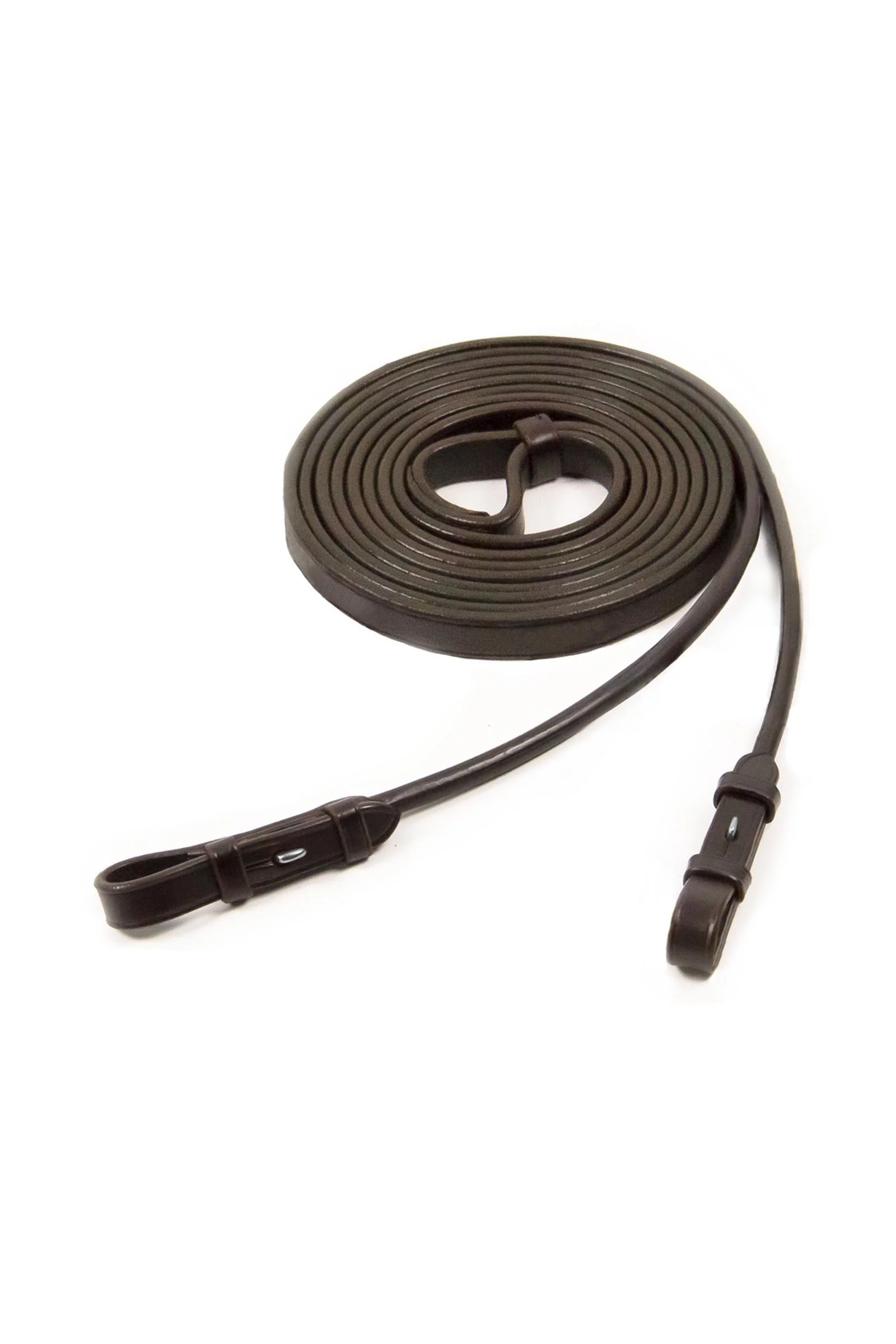 Double bridle reins round st., Reins for Double Bridle Basic Dark Brown/Silver F