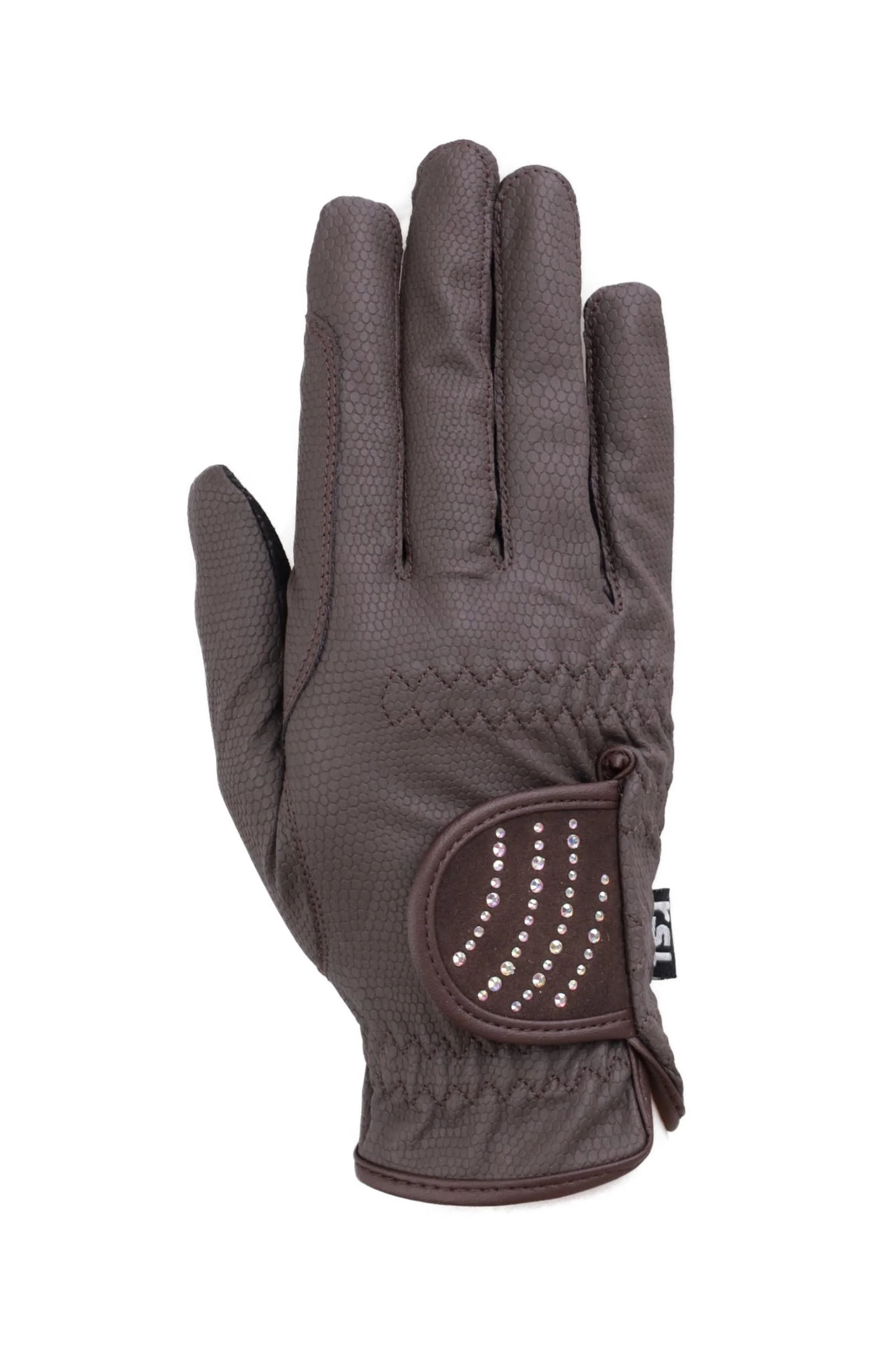 Dubai Riding Gloves With Color-Adapting Glitter Stones Brown 6,5