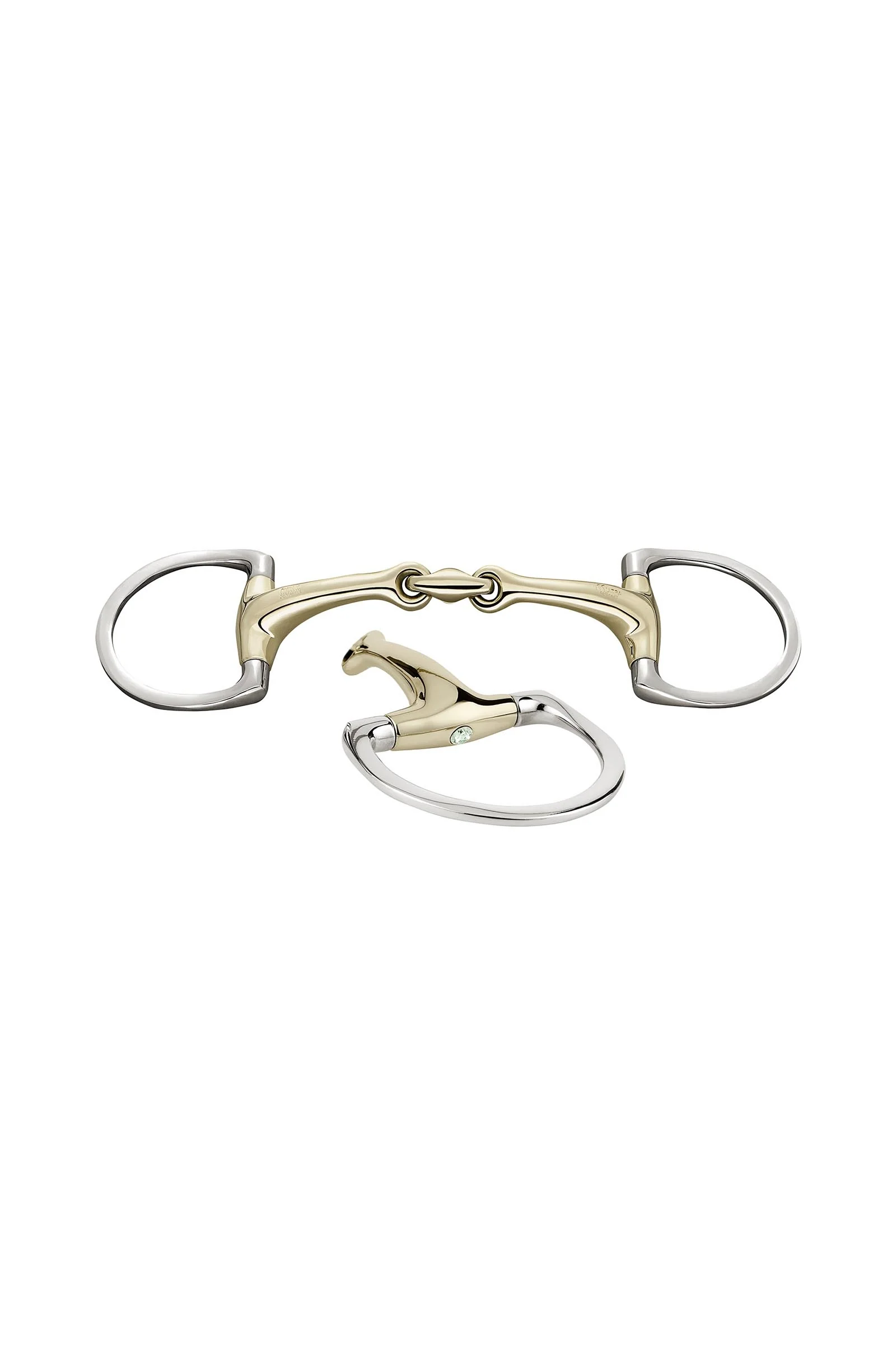 Dynamic RS Eggbutt Bit D-Rings, Double Jt. 16mm, Sensogan, W. Crystals LGR 125 mm