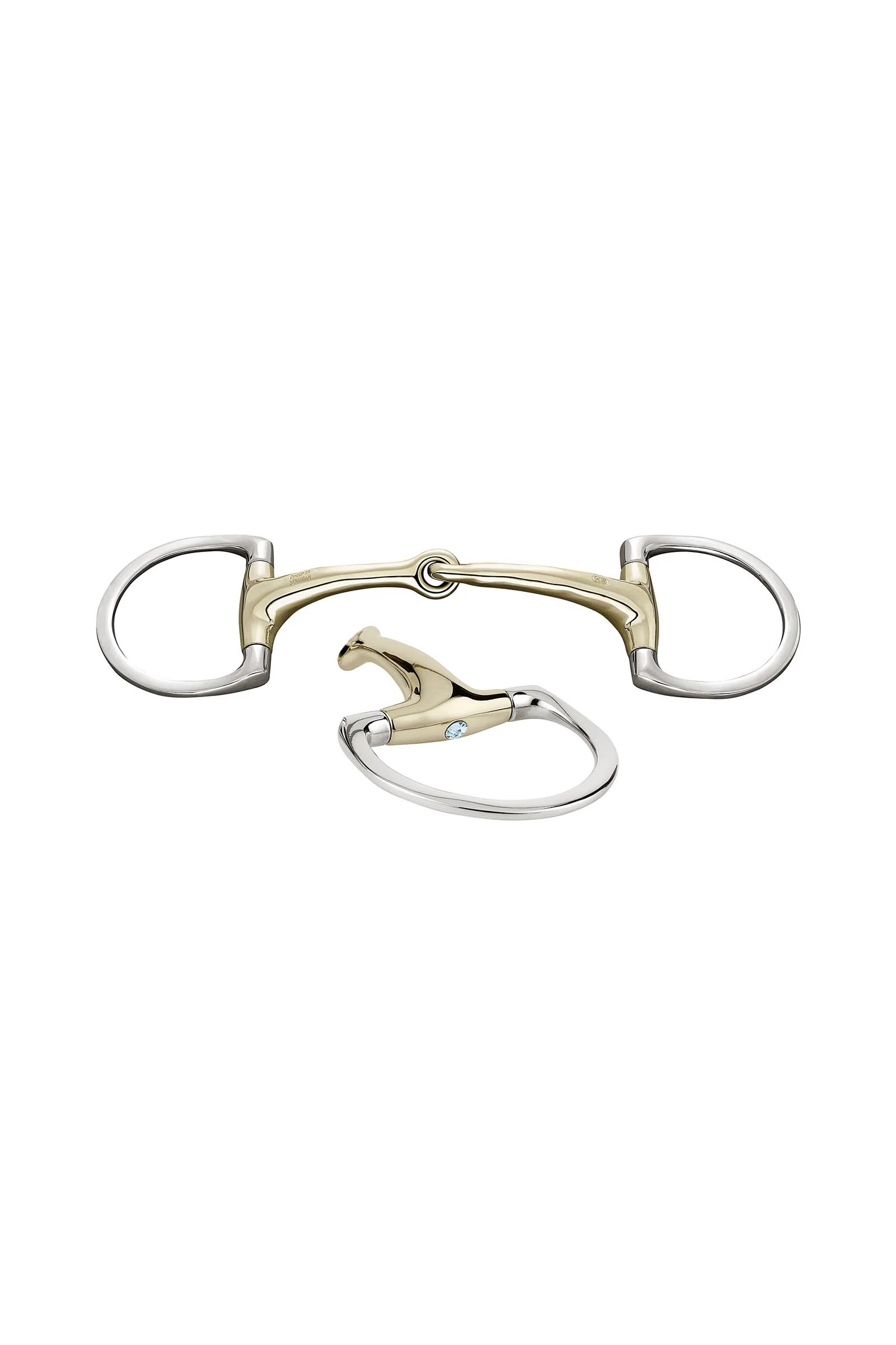 Dynamic RS Eggbutt Bit D-Rings, Single Jt. 16mm, Sensogan, W. Crystals LB 125 mm