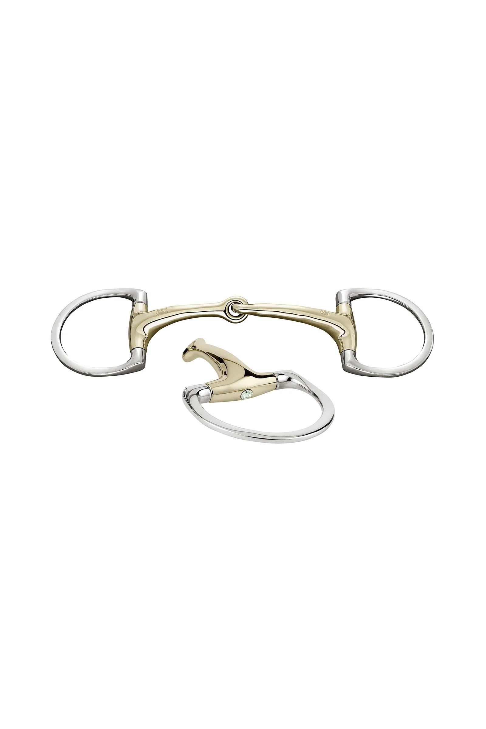 Dynamic RS Eggbutt Bit D-Rings, Single Jt. 16mm, Sensogan, W. Crystals LGR 125 mm