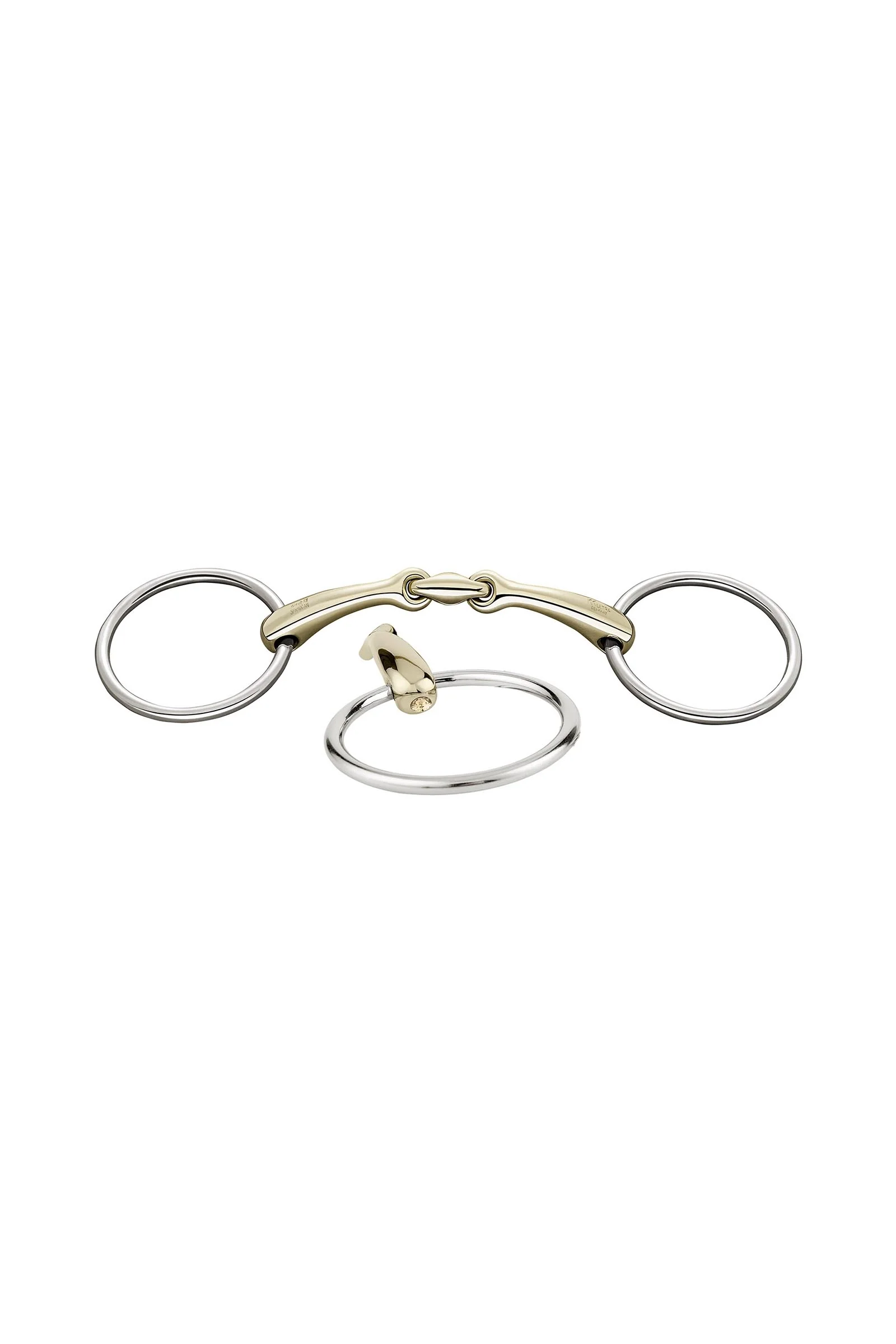 Dynamic RS Loose Ring Snaffle Bit, Double Jt. 16mm, Sensogan, W. Crystal LBR 125 mm