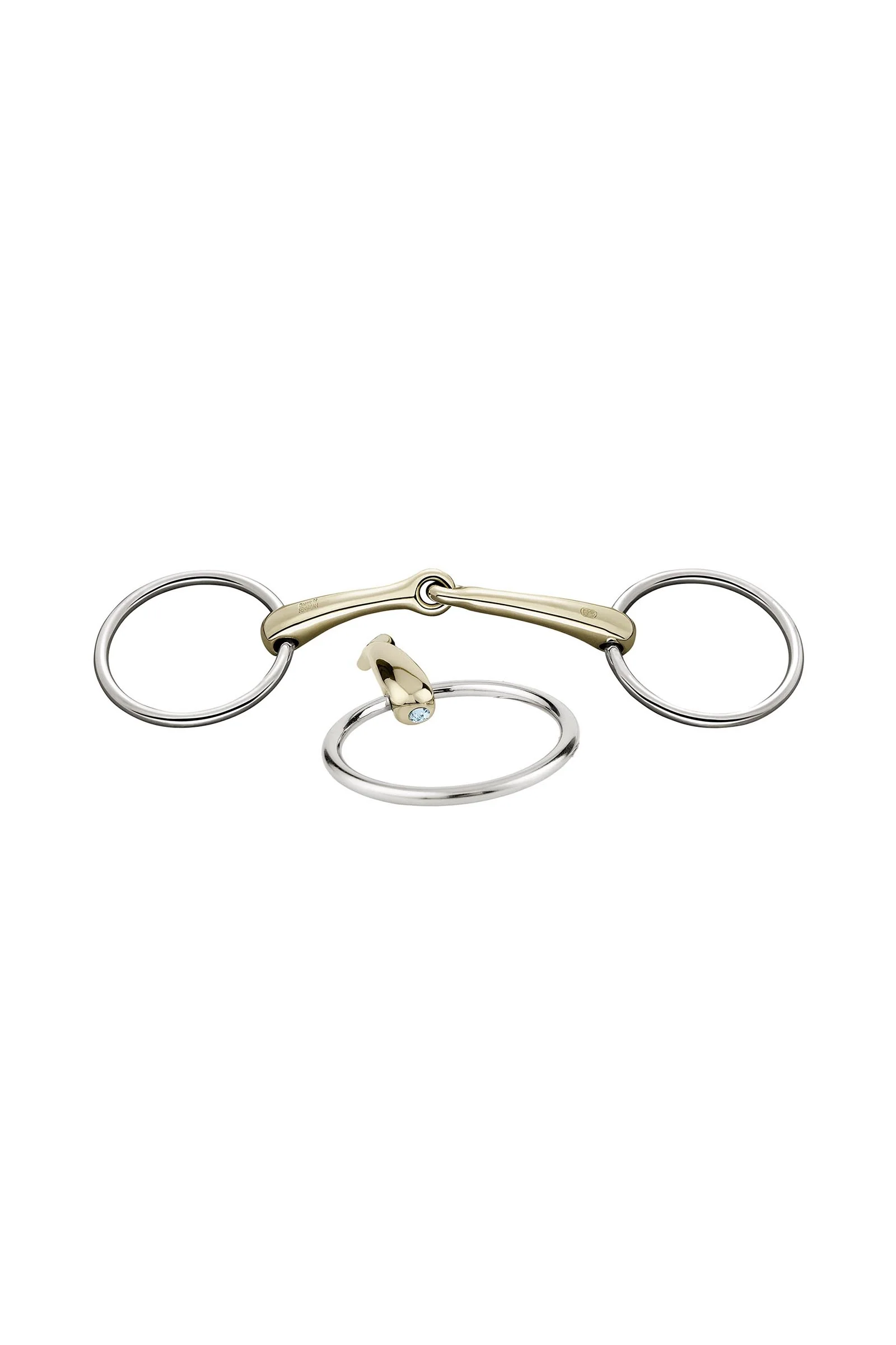 Dynamic RS Loose Ring Snaffle Bit, Single Jt. 16mm, Sensogan, W. Crystal LB 135 mm