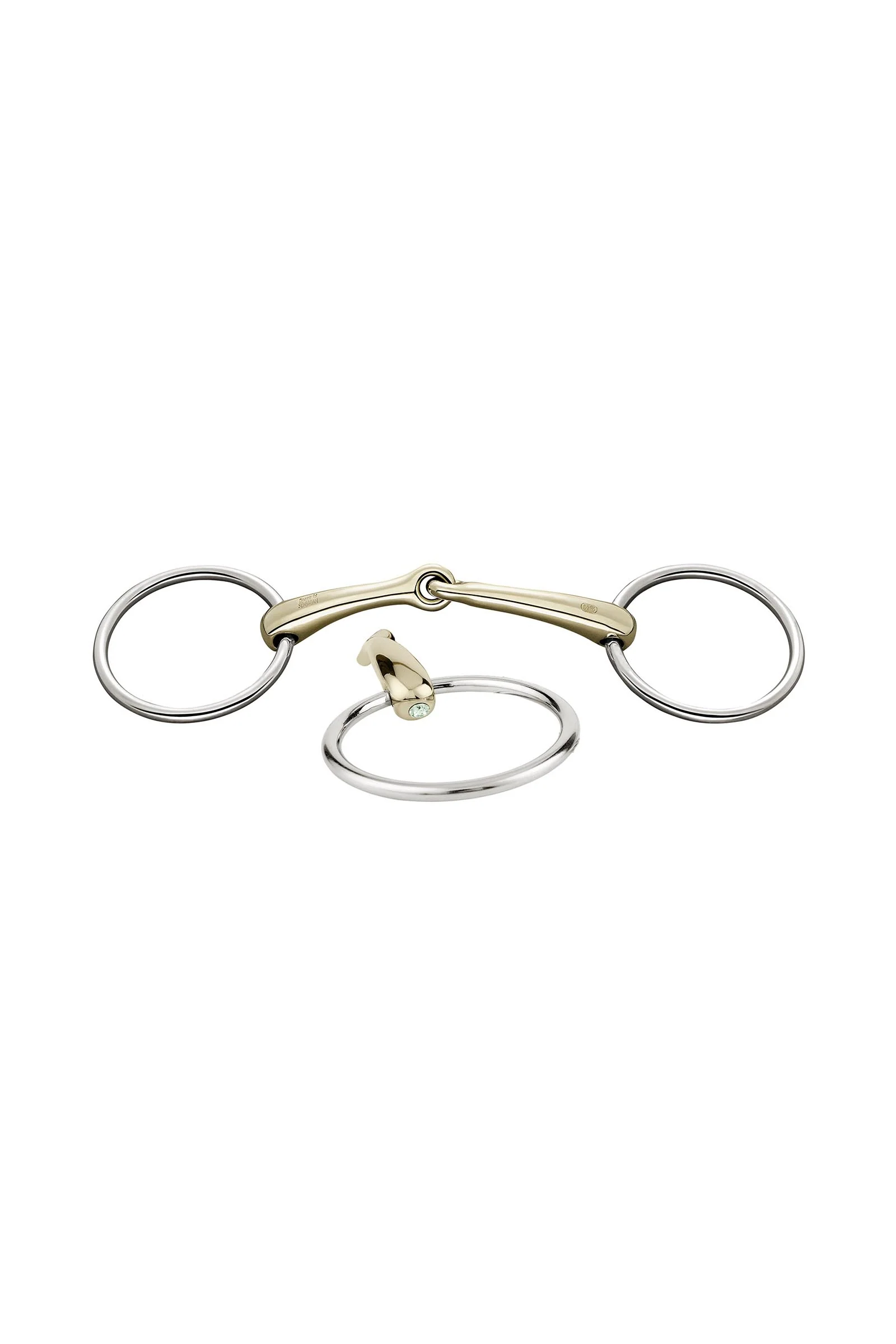 Dynamic RS Loose Ring Snaffle Bit, Single Jt. 16mm, Sensogan, W. Crystal LGR 125 mm