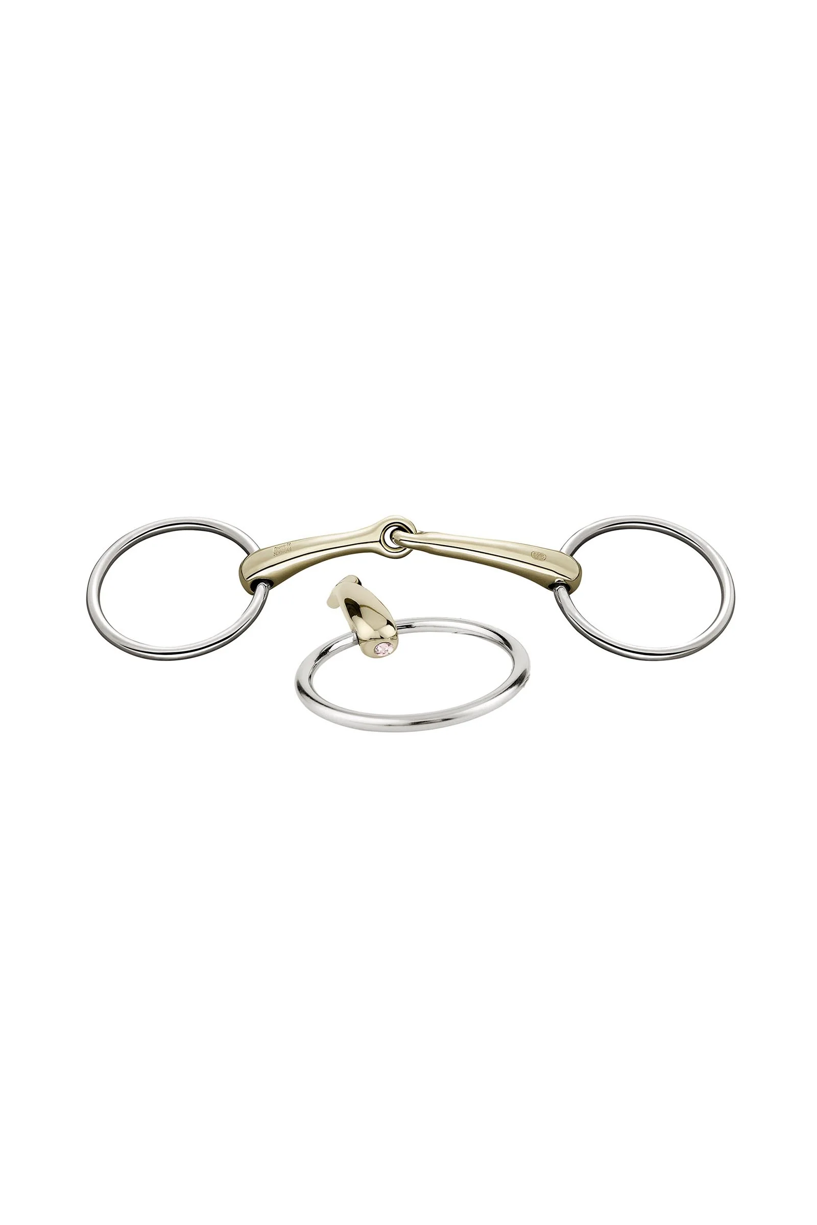Dynamic RS Loose Ring Snaffle Bit, Single Jt. 16mm, Sensogan, W. Crystal LPI 125 mm
