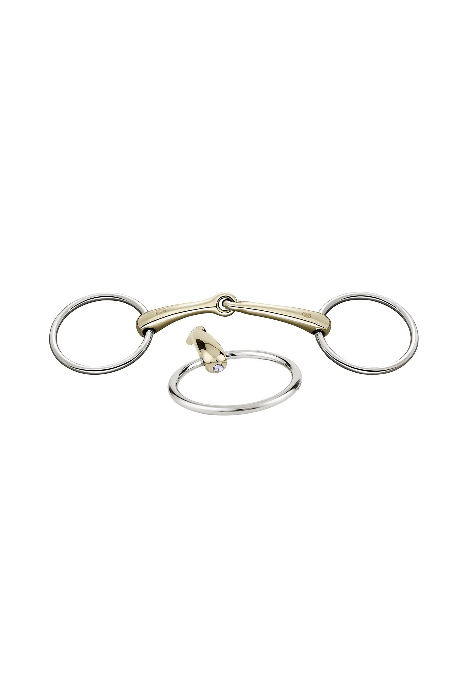 Dynamic RS Loose Ring Snaffle Bit, Single Jt. 16mm, Sensogan, W. Crystal LPU 125 mm