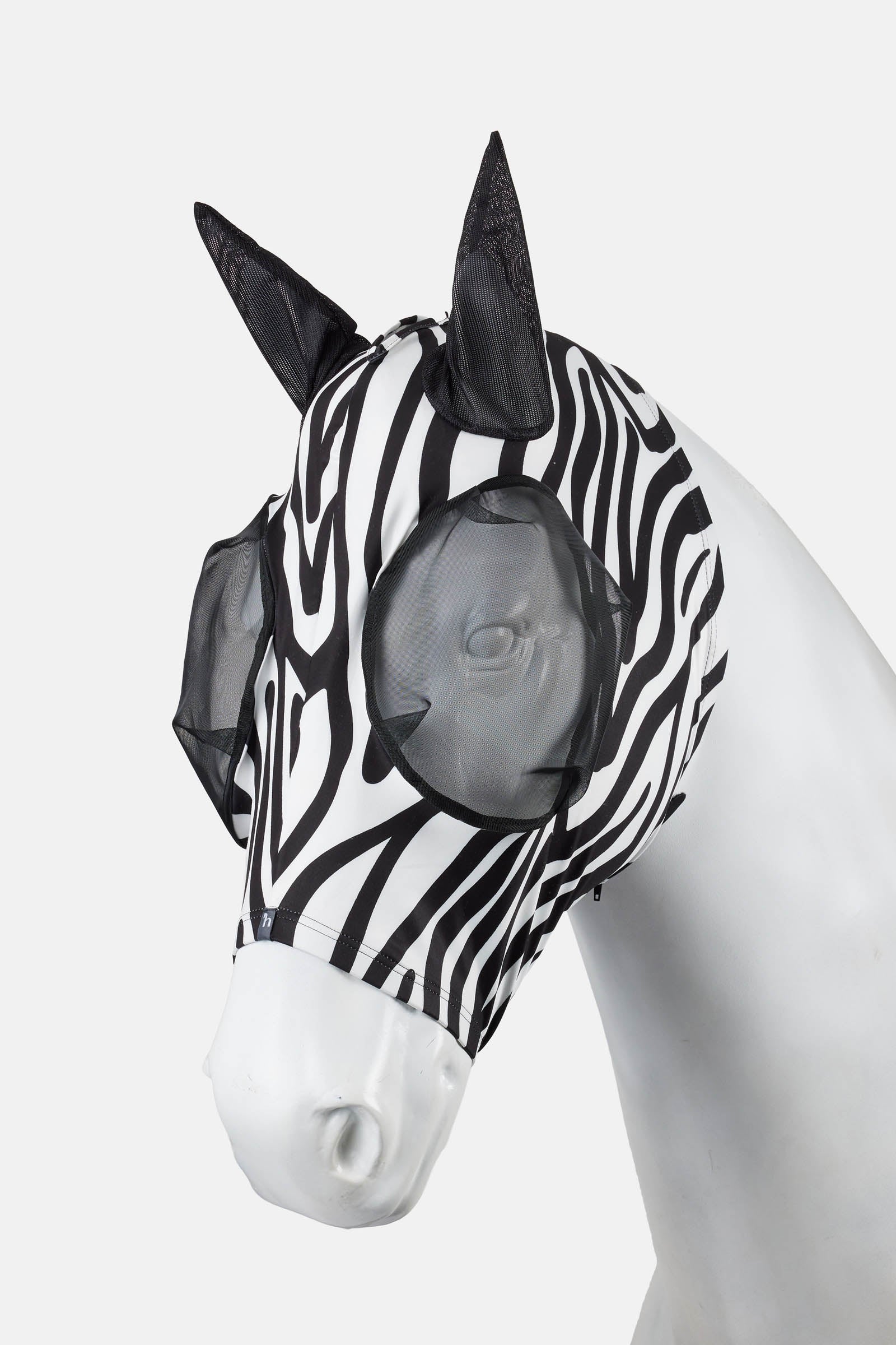 Elastic Fly Mask With Zip Black/White P