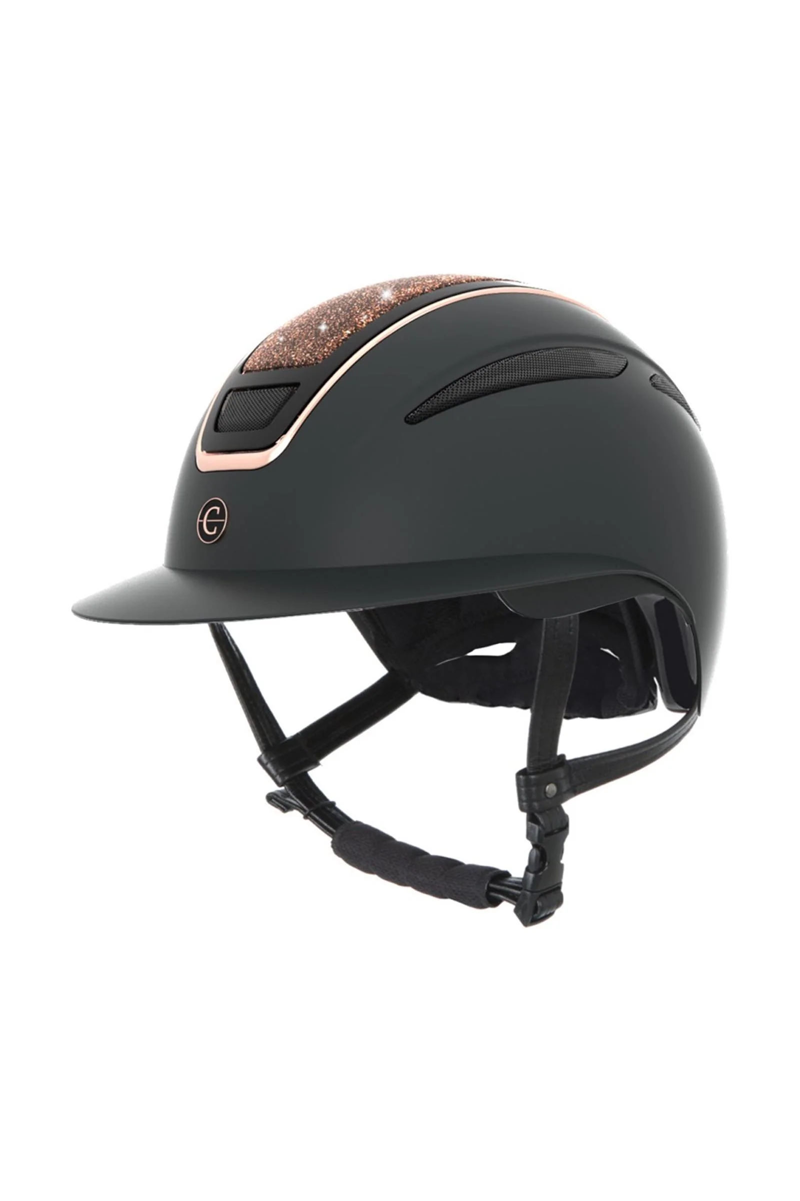 Elite Polo Riding Helmet Black/ Rosegold L