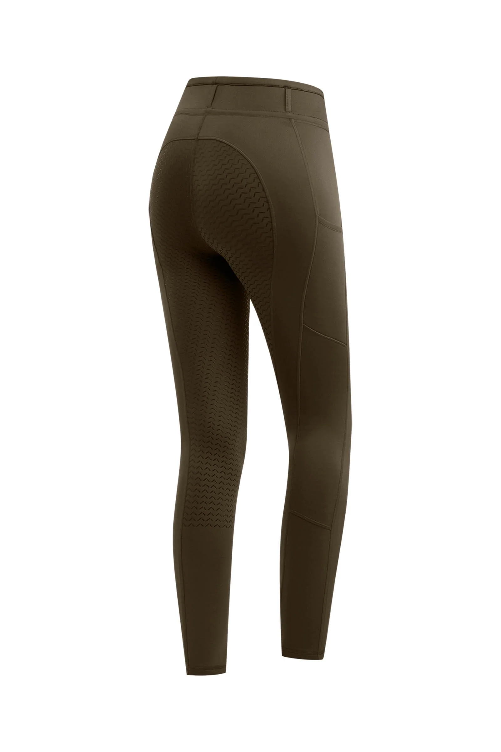 Ella Women's Full Grip Riding Tights Green Brown 6