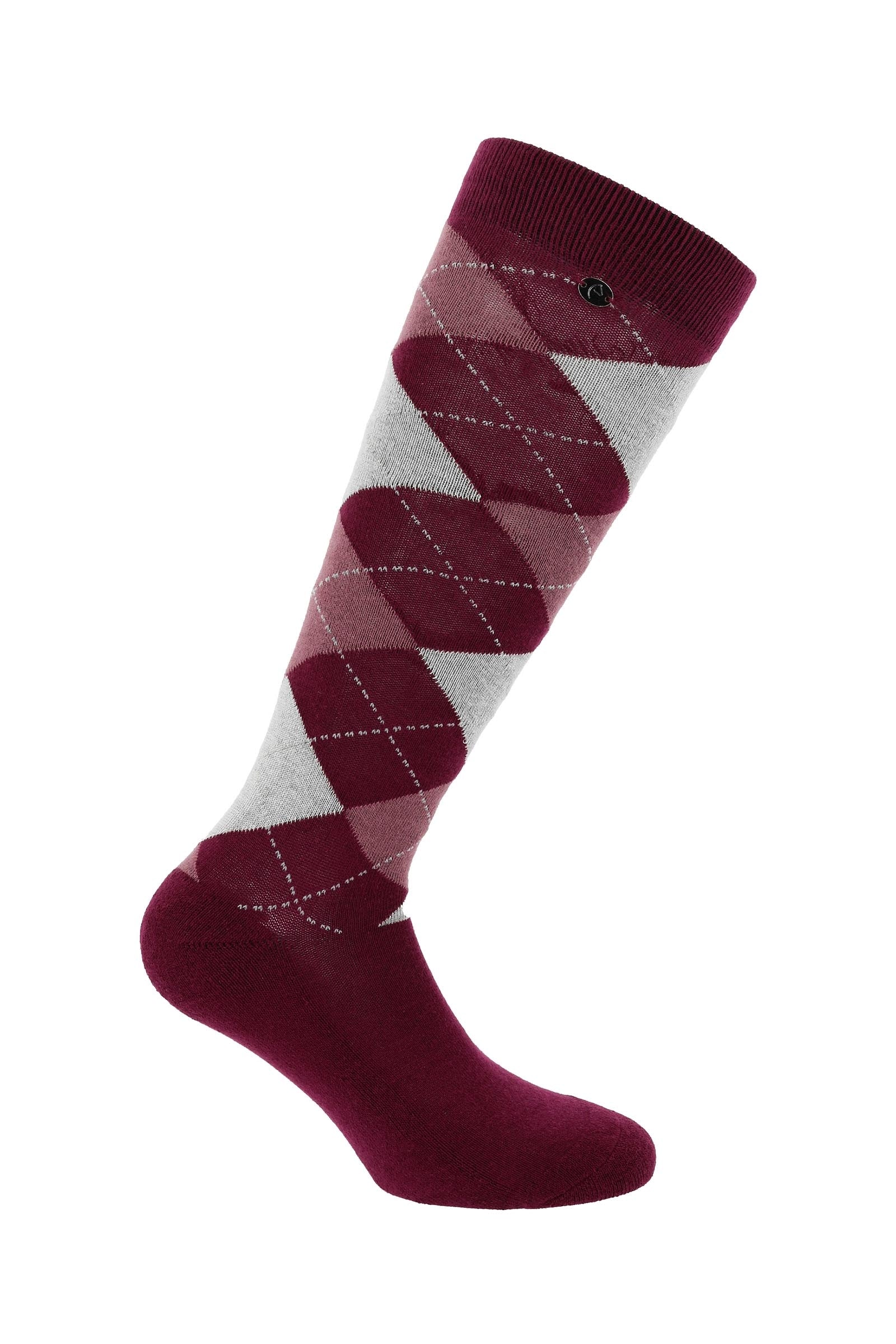 EQUITHÈME Argyle Riding Socks Burgundy 6 - 7