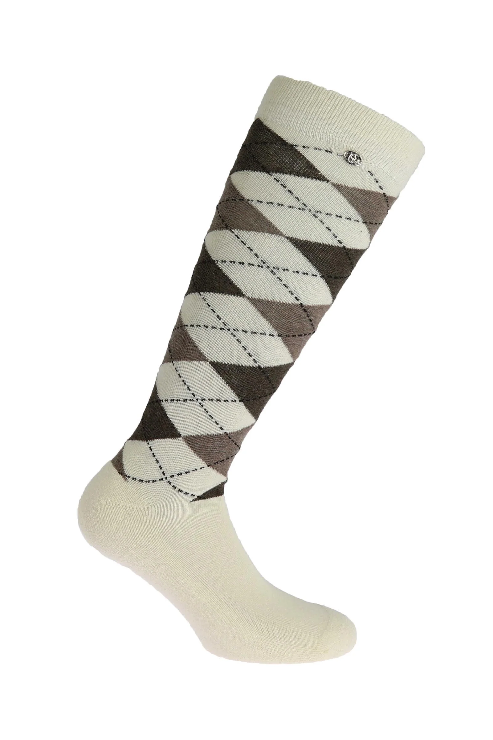 EQUITHÈME Argyle Riding Socks Ecru/Taupe 2,5 - 5