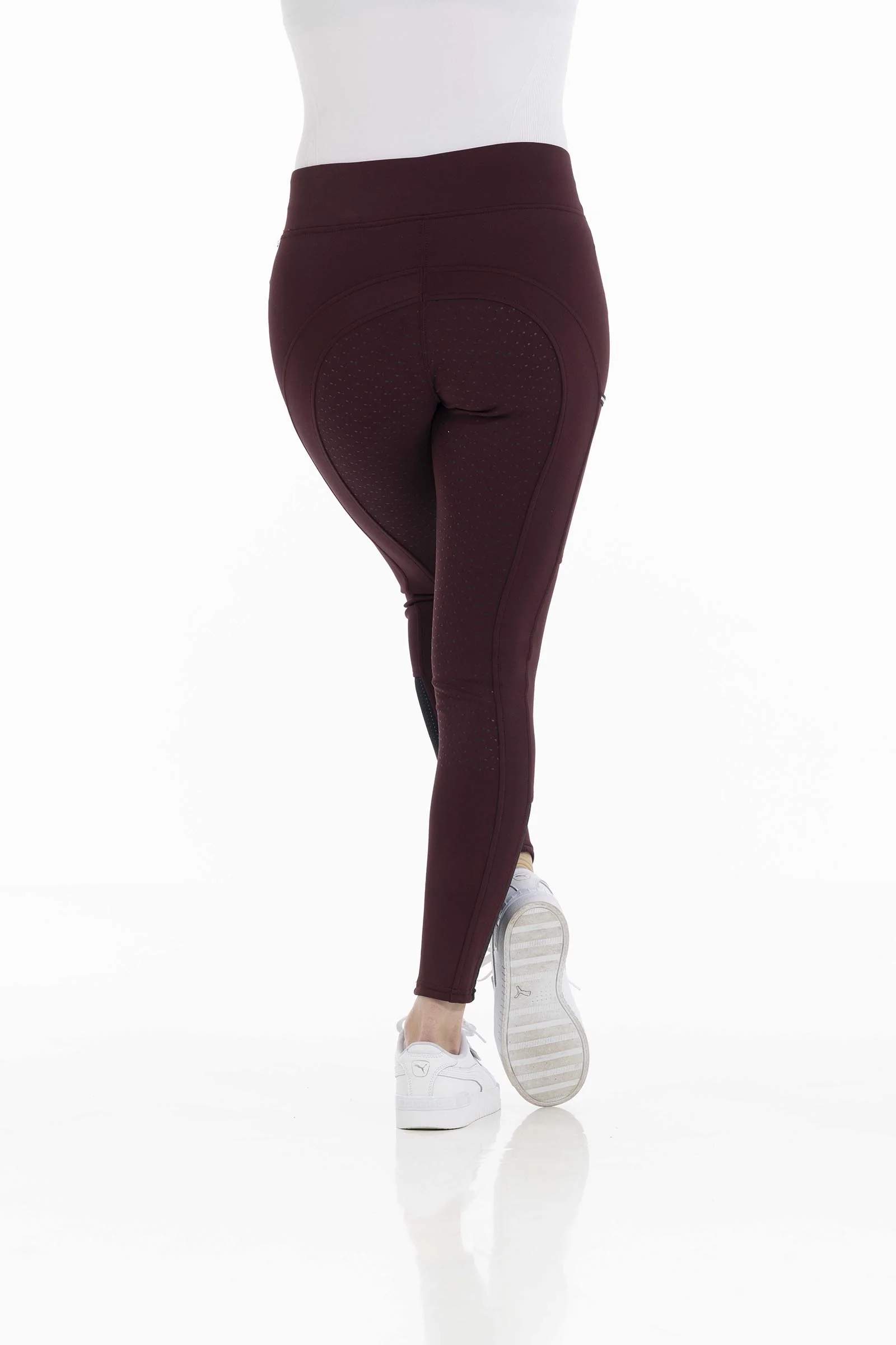 EQUITHÈME Brigitte Women´s Silicone Full Grip Riding Leggings Burgundy 14